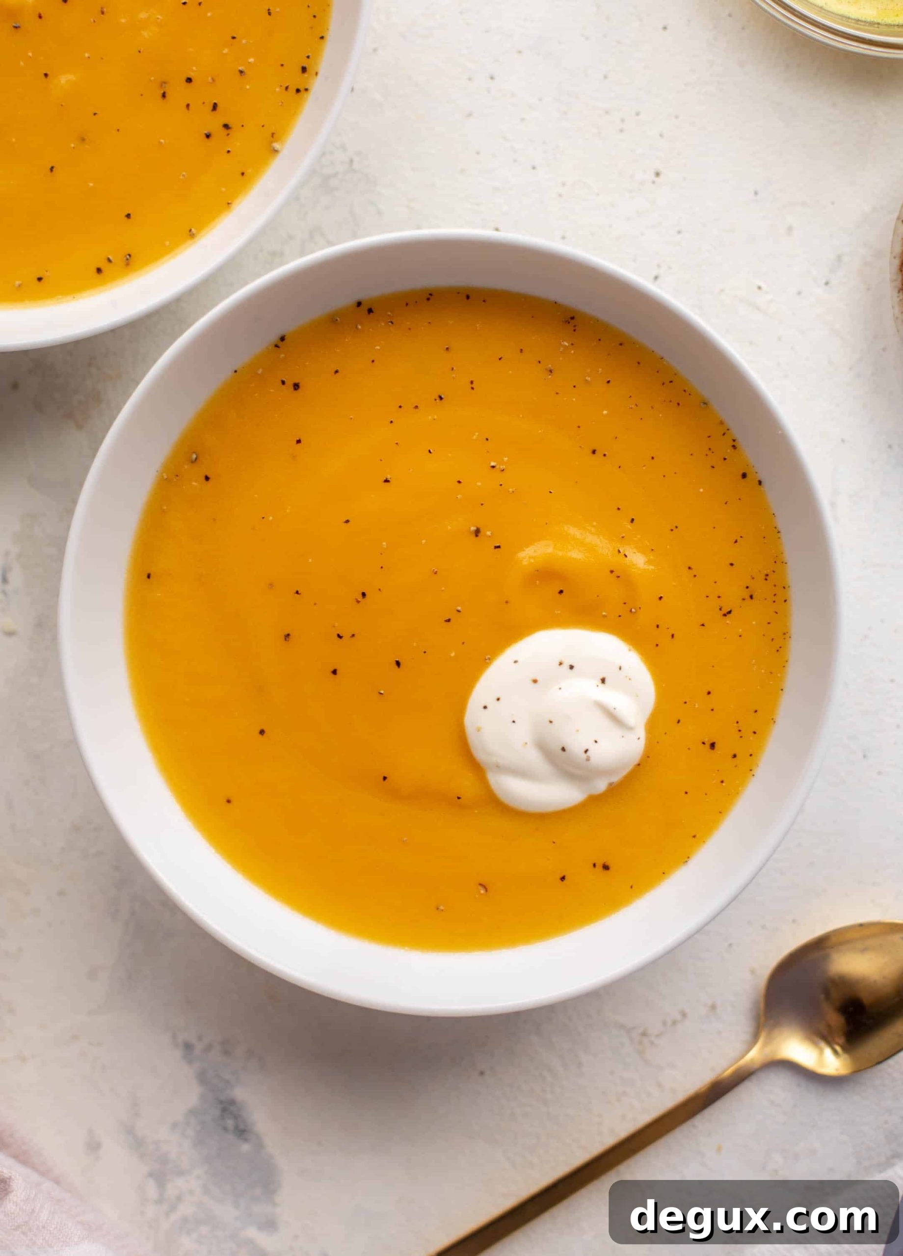 squash soup with curried brown butter