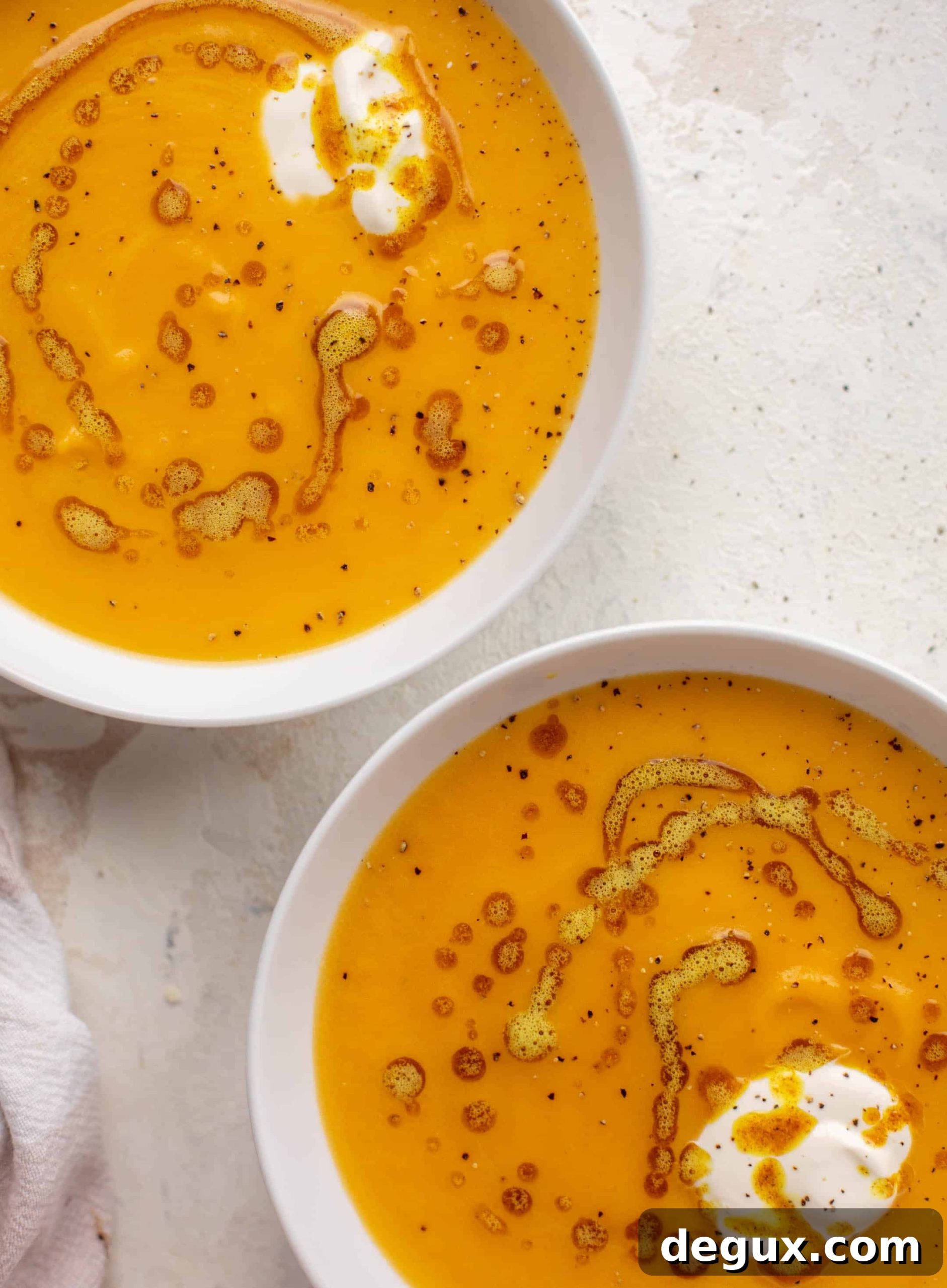 squash soup with curried brown butter