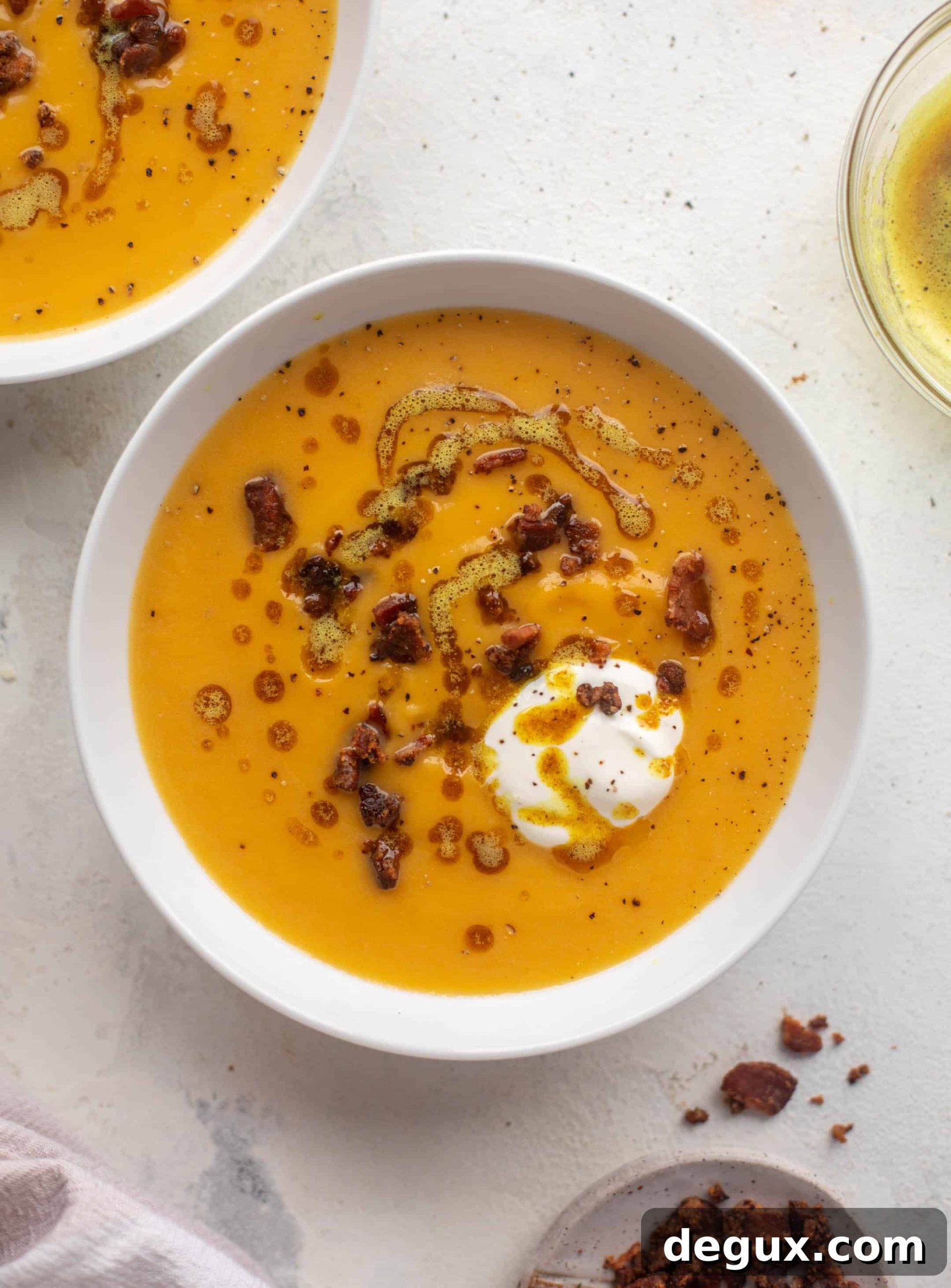 squash soup with curried brown butter
