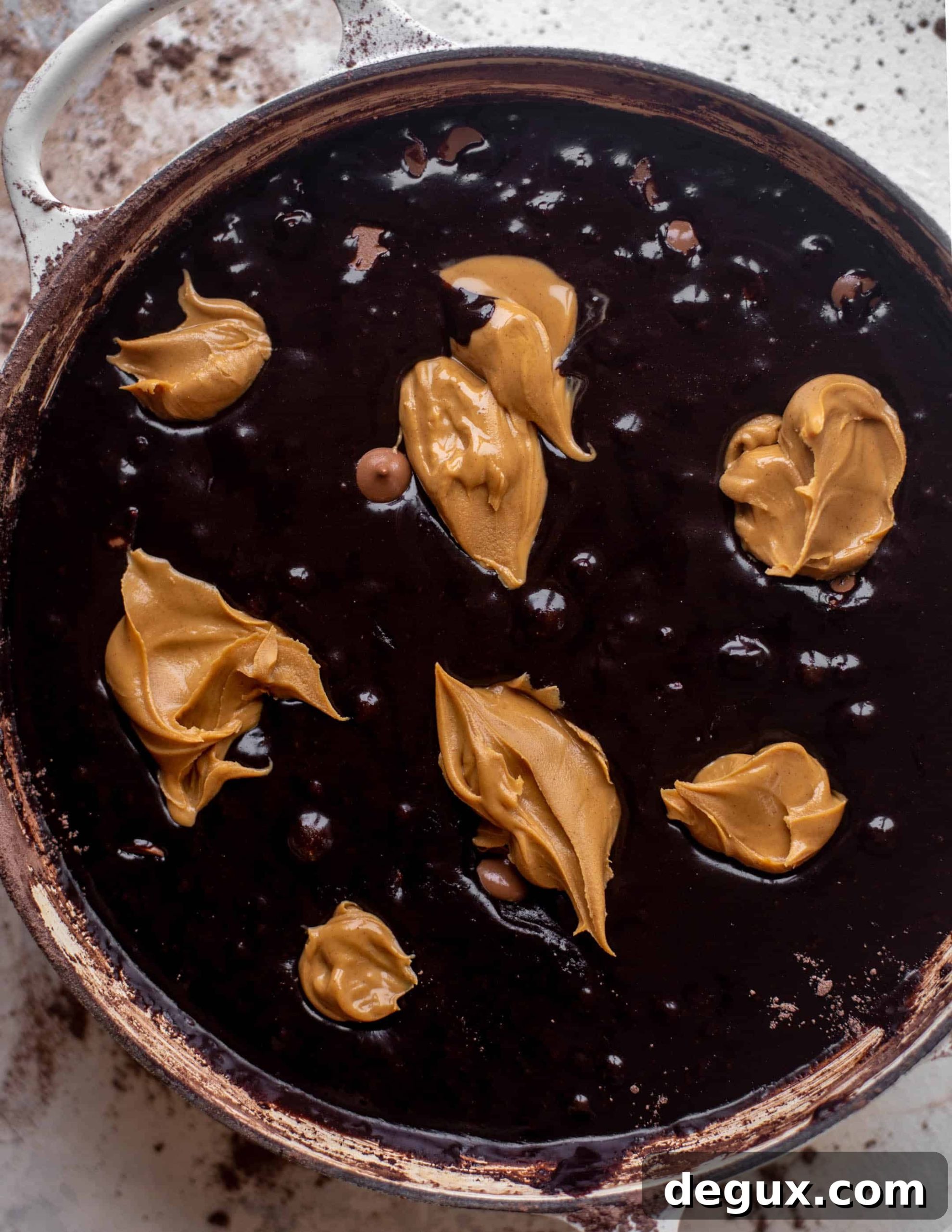 skillet brownie batter with peanut butter