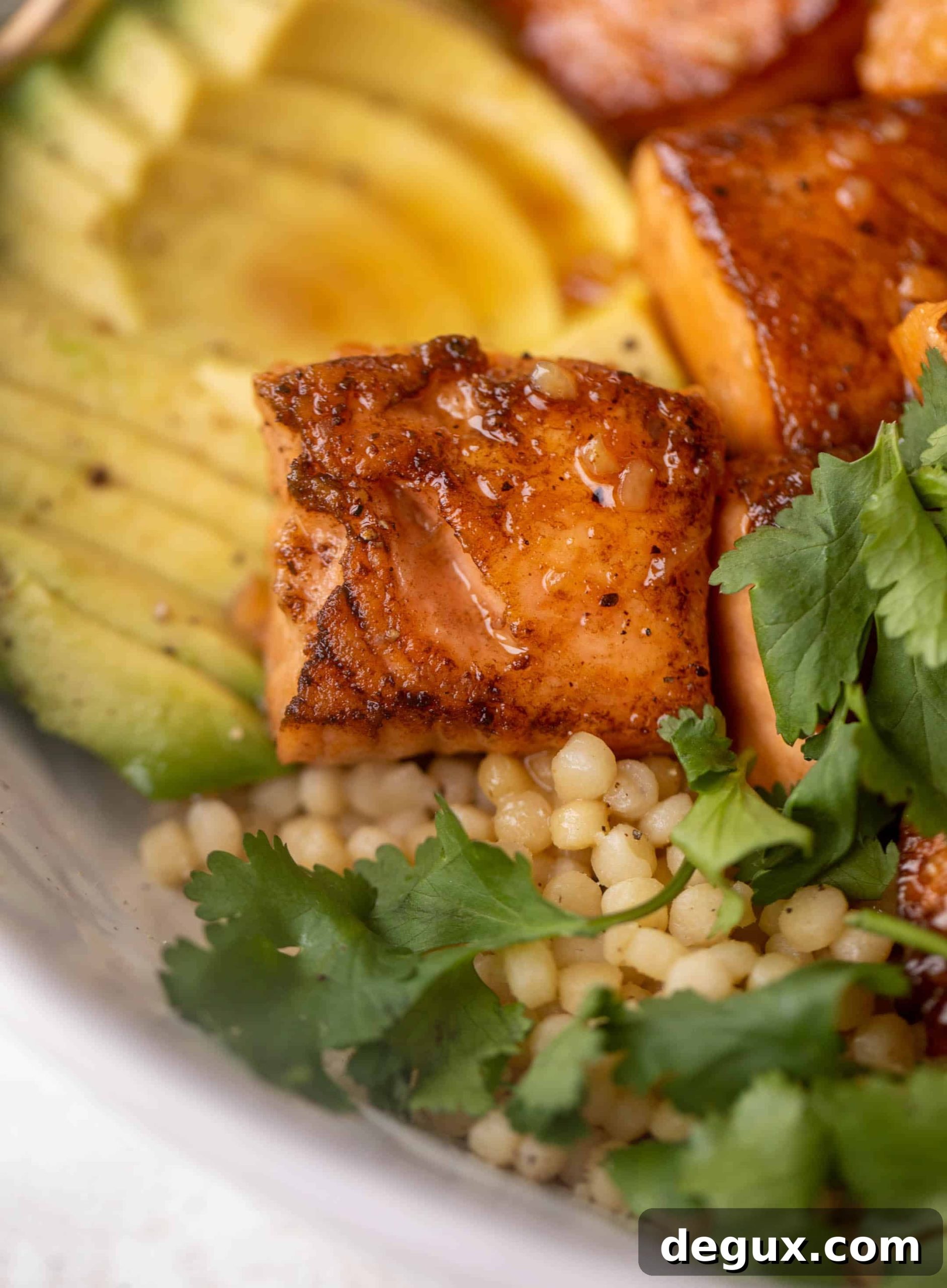 Sticky Salmon Couscous Bowls with Tangy Soy Glaze 10 sticky salmon couscous bowls