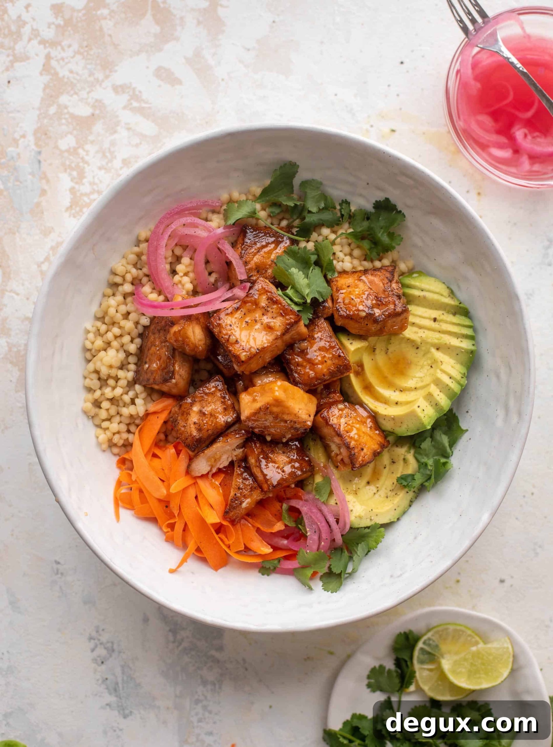 Sticky Salmon Couscous Bowls with Tangy Soy Glaze 7 sticky salmon couscous bowls