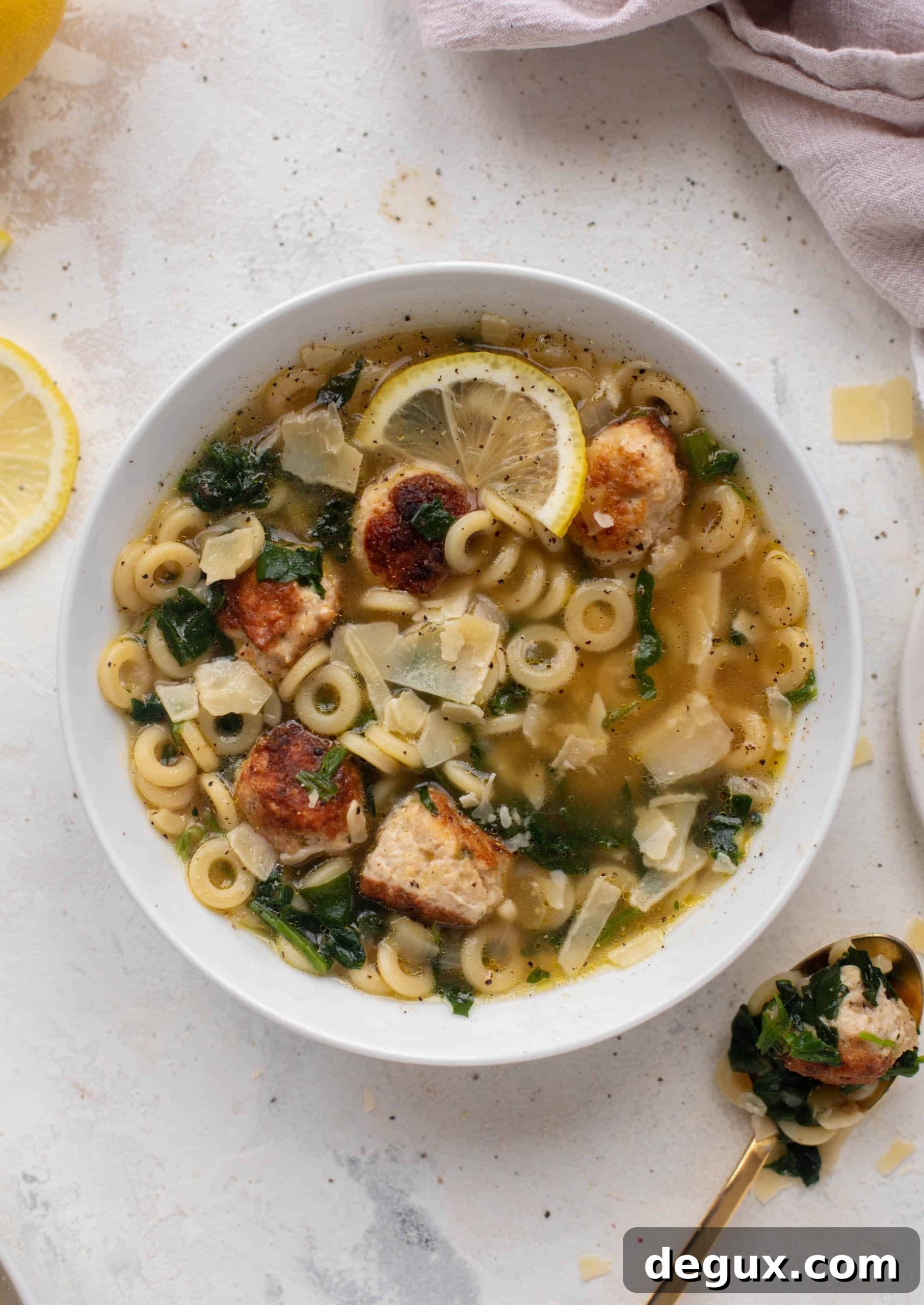 lemon chicken meatball soup