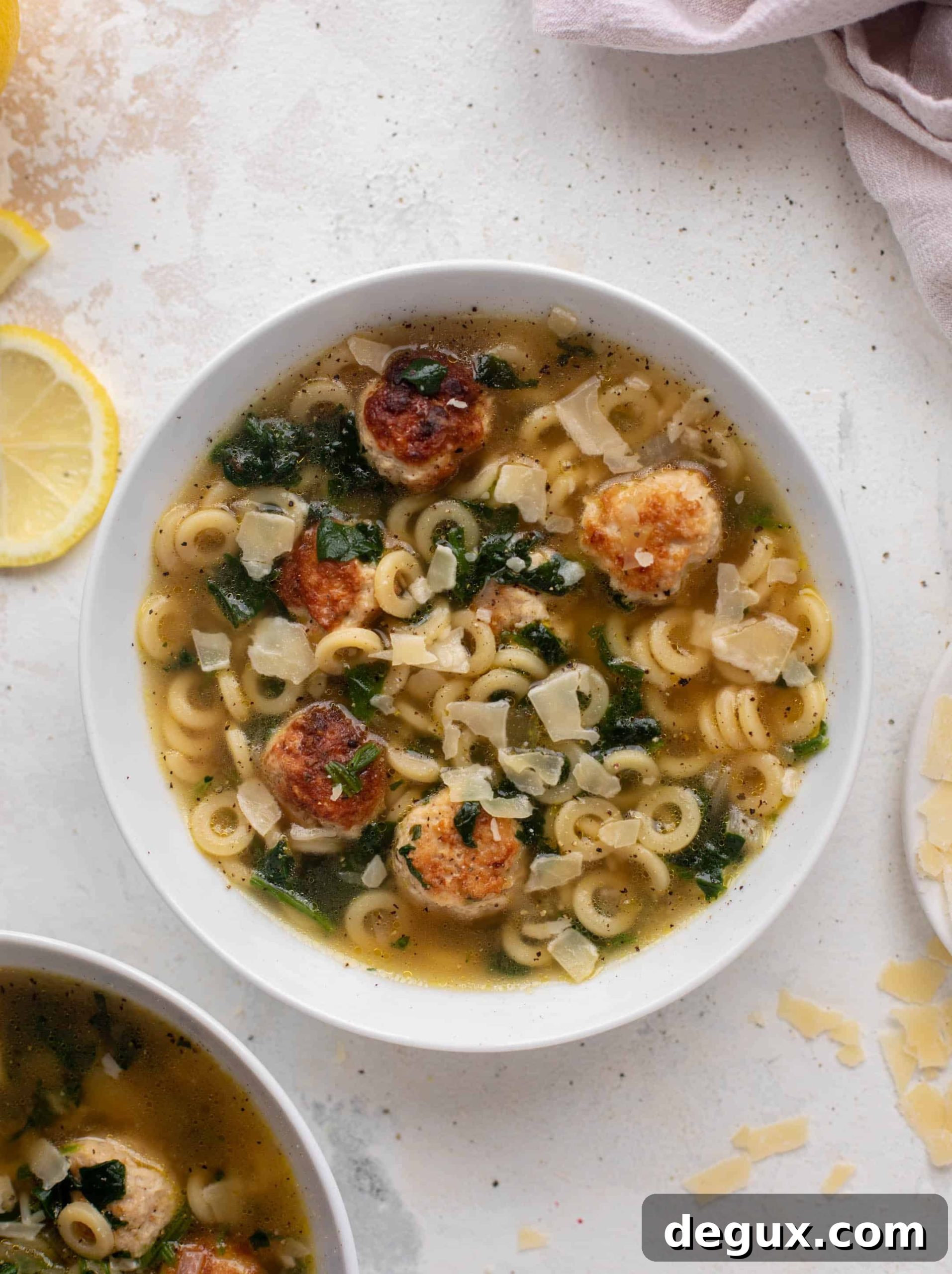 lemon chicken meatball soup