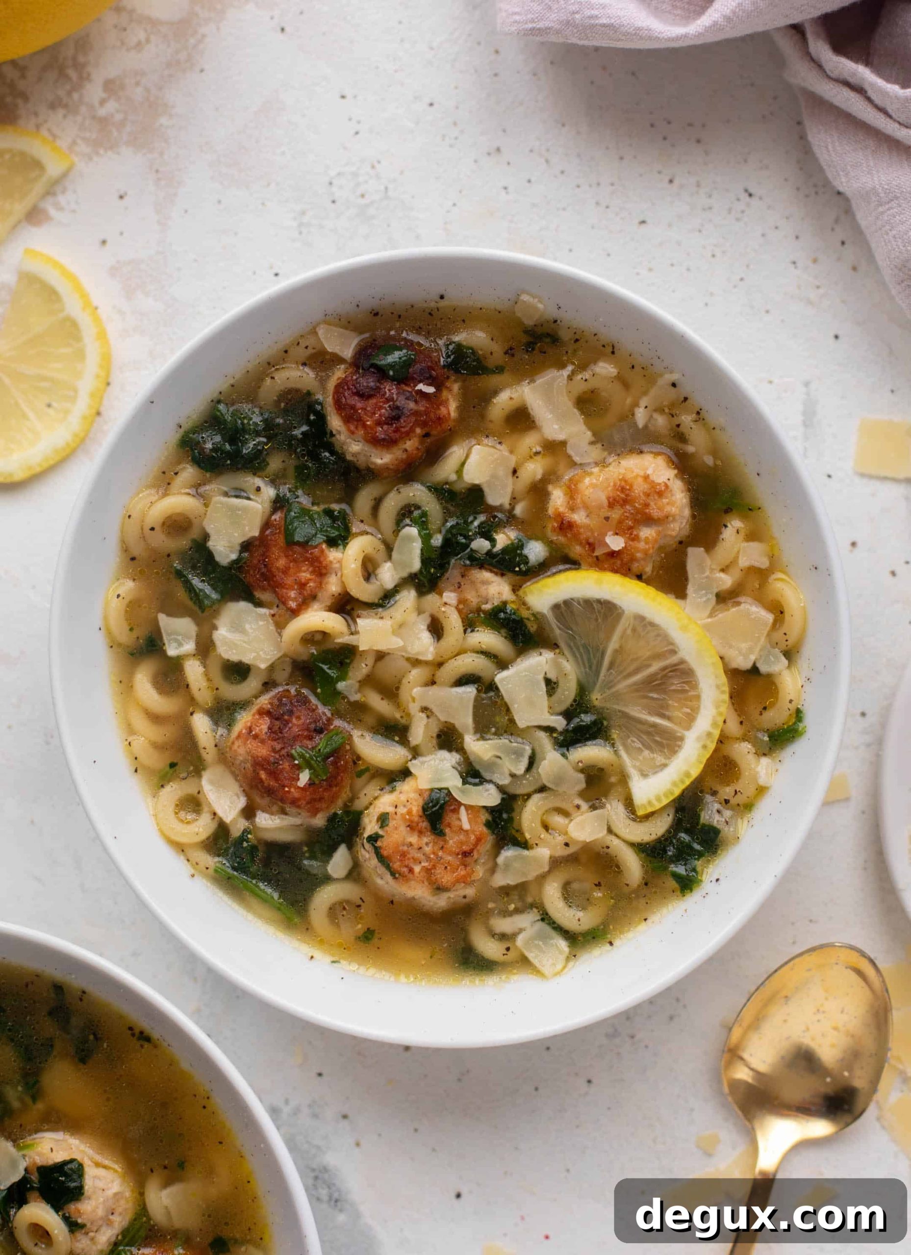 lemon chicken meatball soup