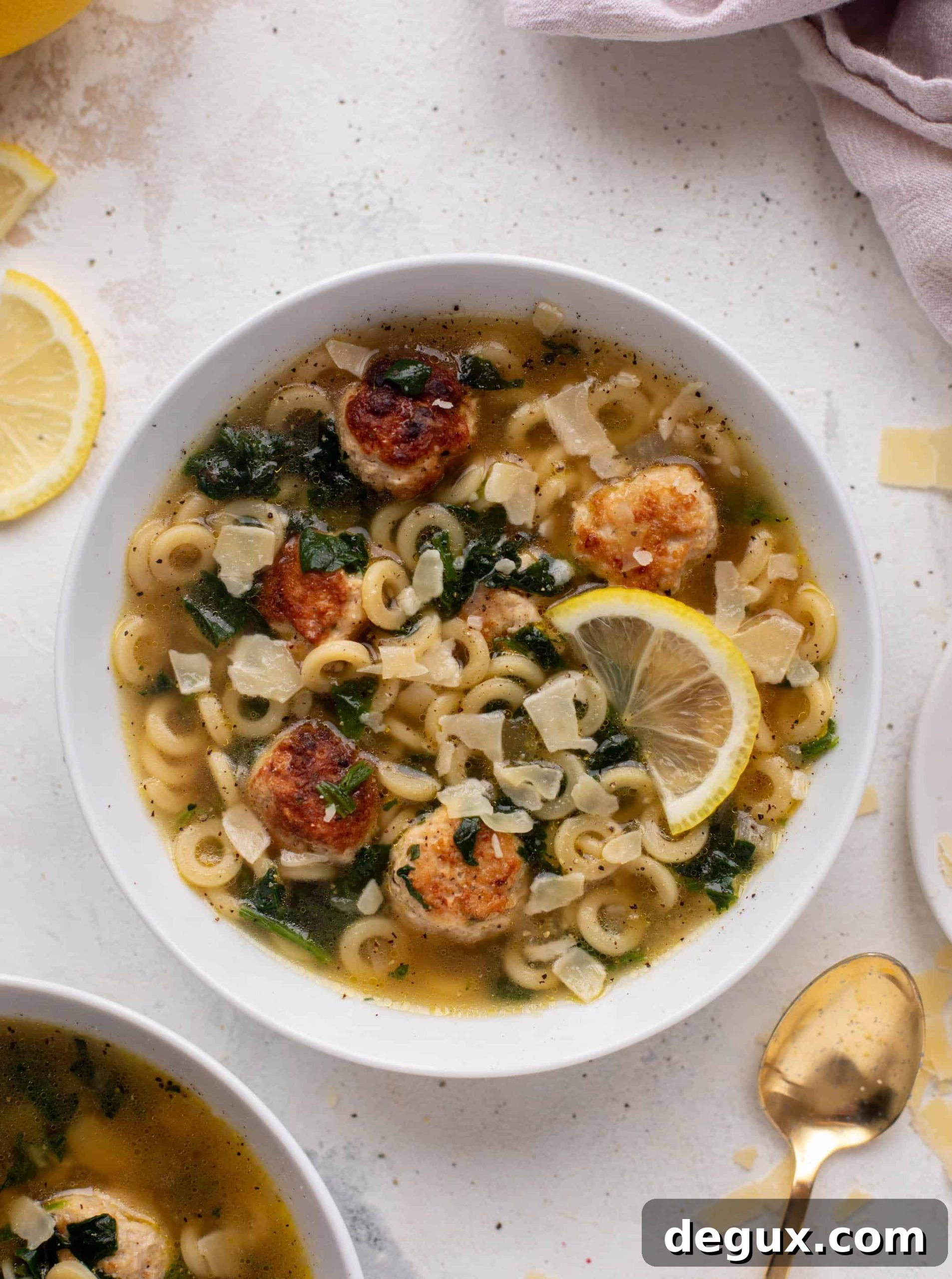 lemon chicken meatball soup