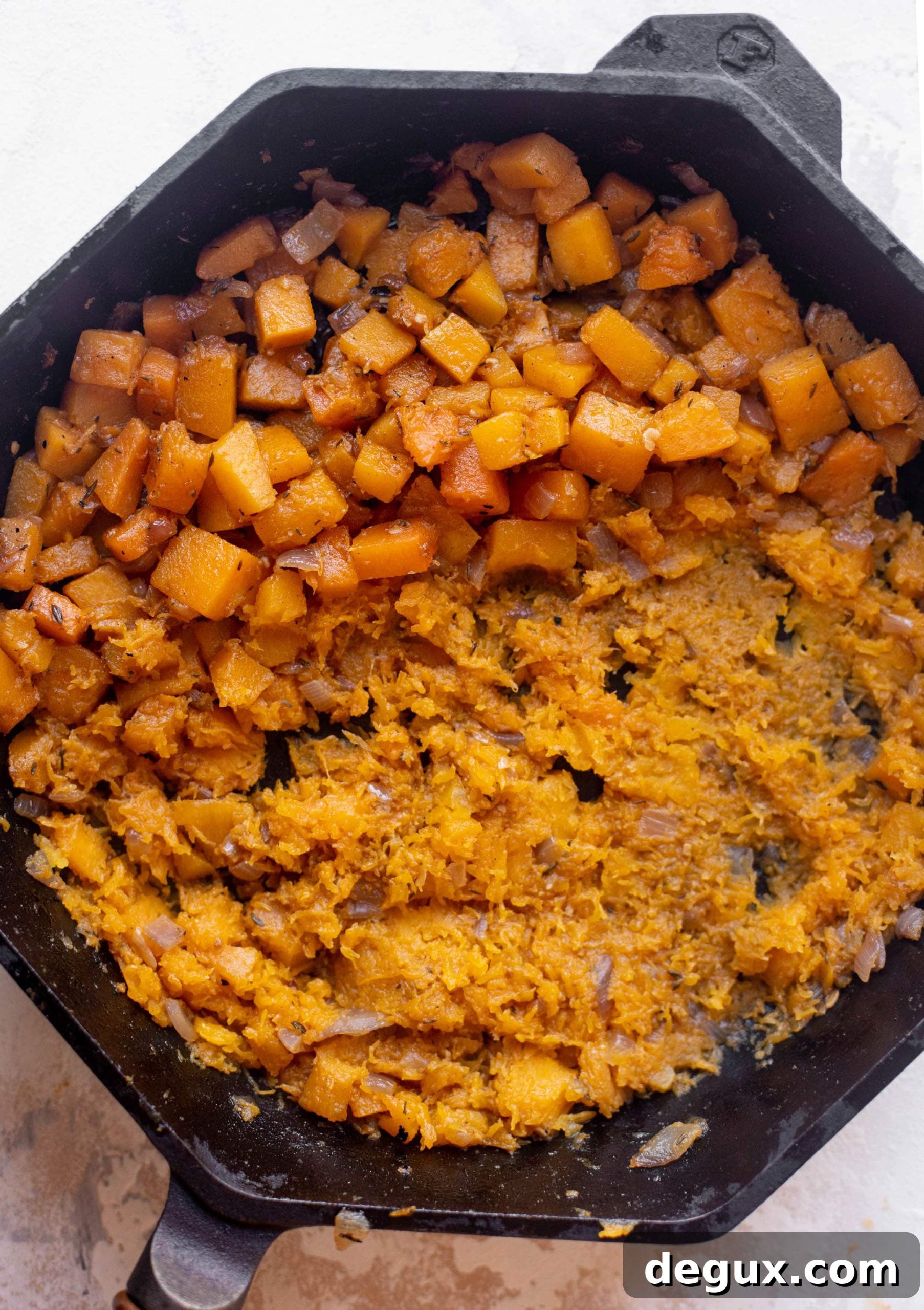 butternut squash in a skillet