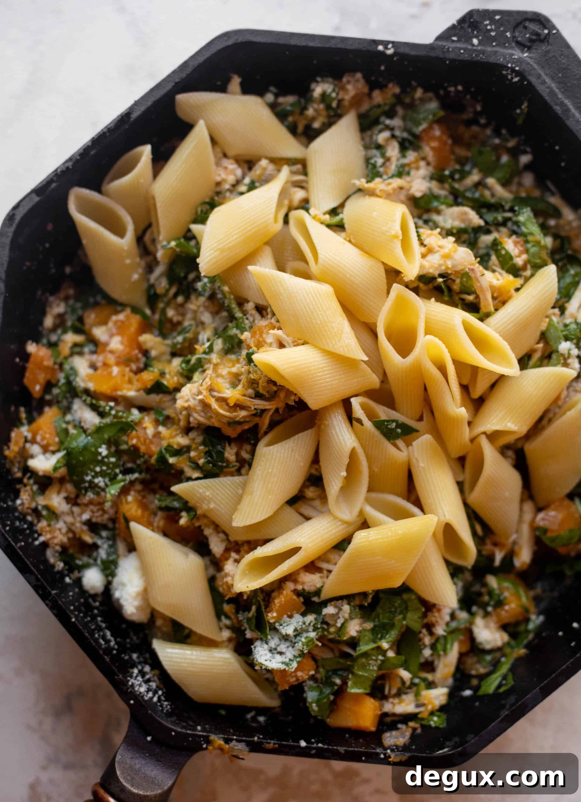 spicy butternut pasta with chicken
