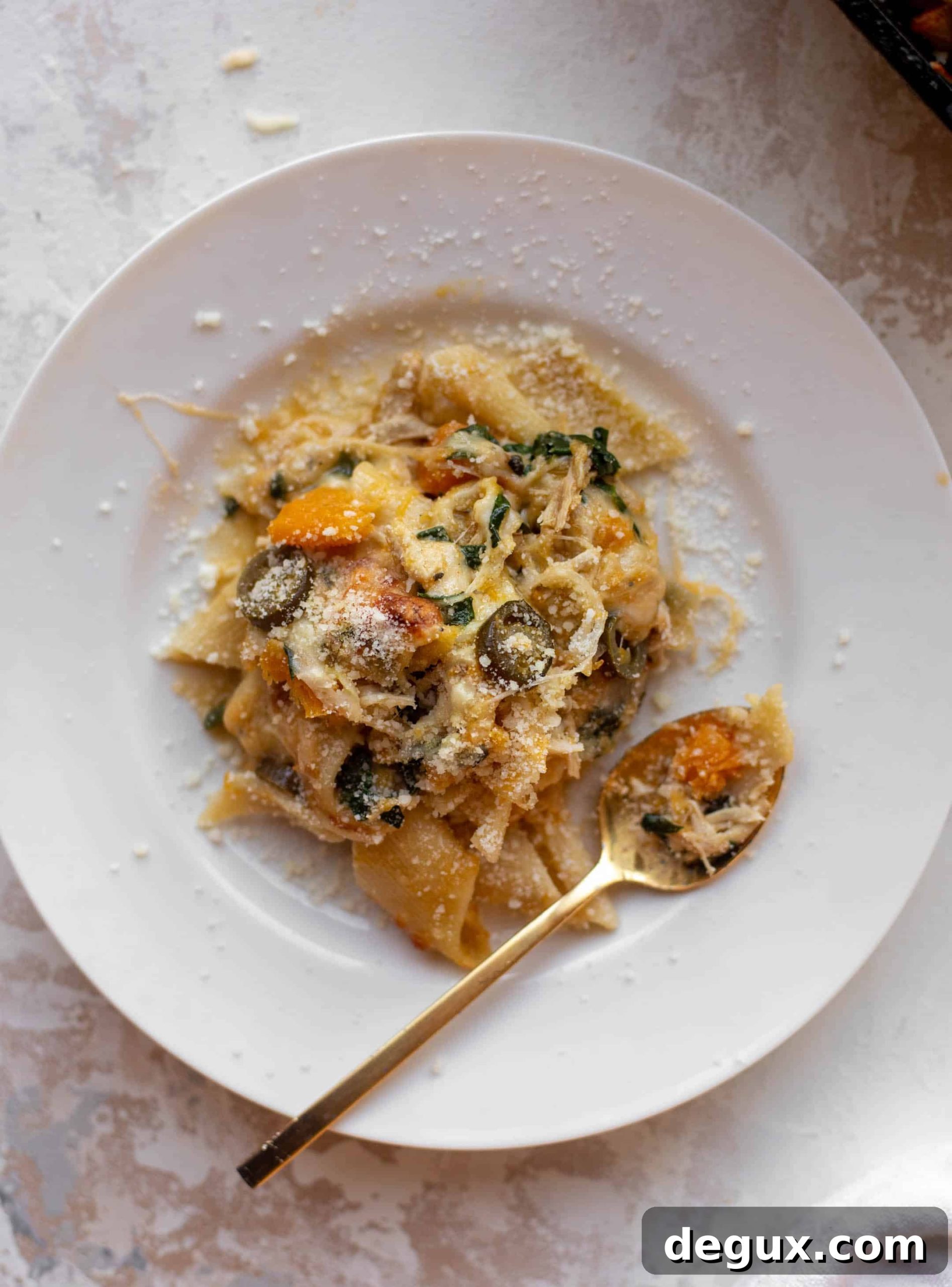 spicy butternut pasta with chicken