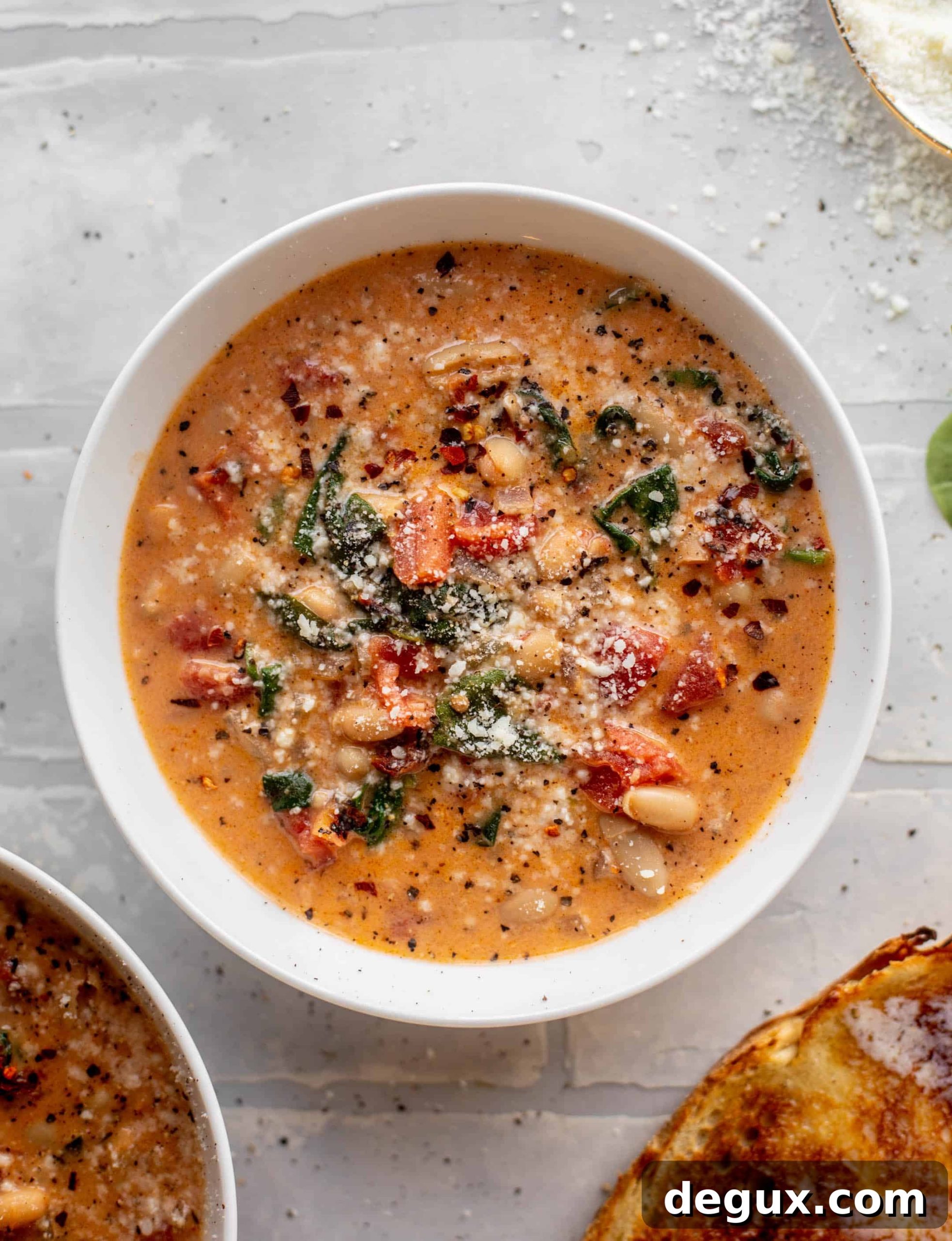 fire roasted white bean spinach soup