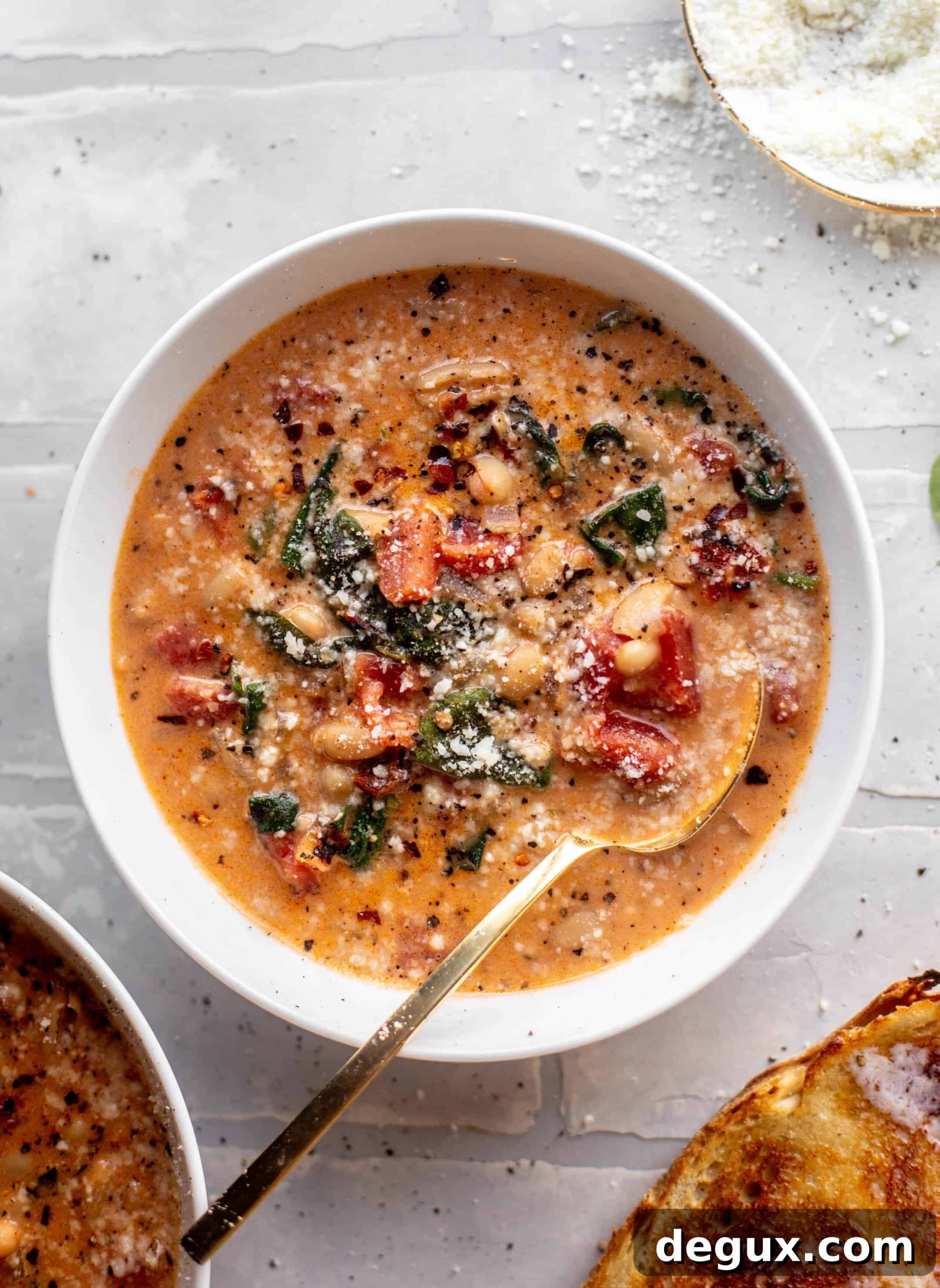 fire roasted white bean spinach soup