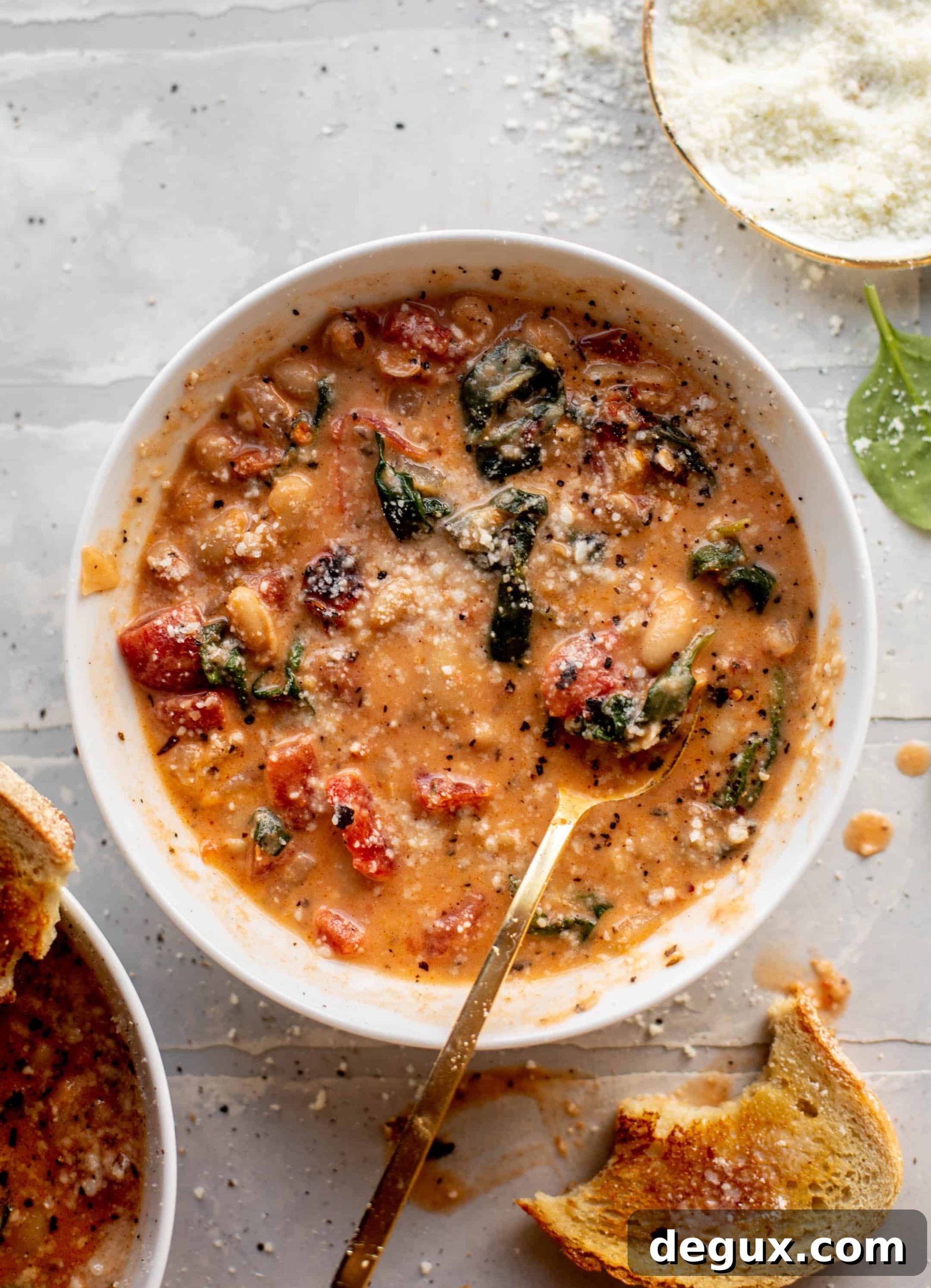 fire roasted white bean spinach soup