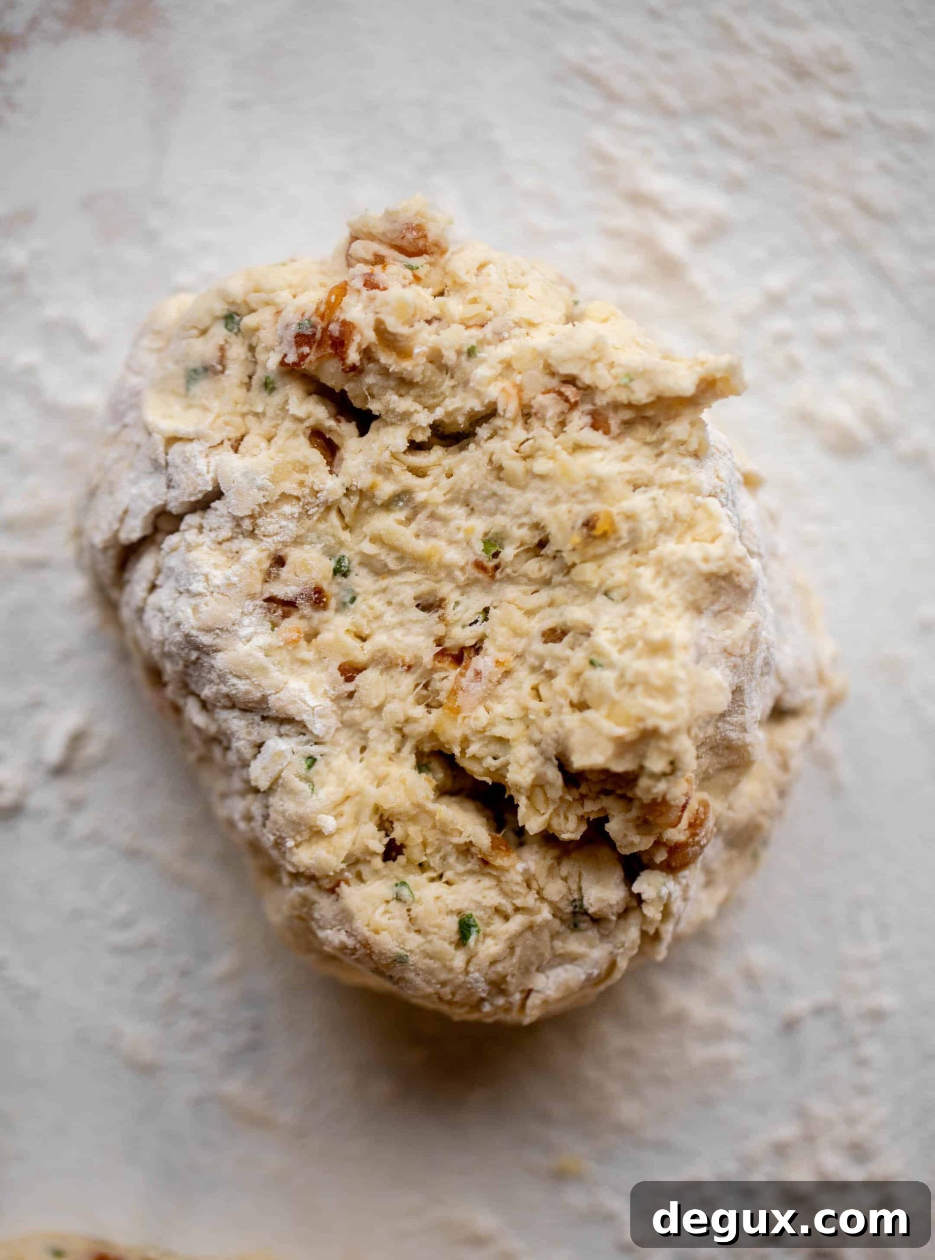 Irish Cheddar & Caramelized Onion Beer Scones 5 beer bread scone dough