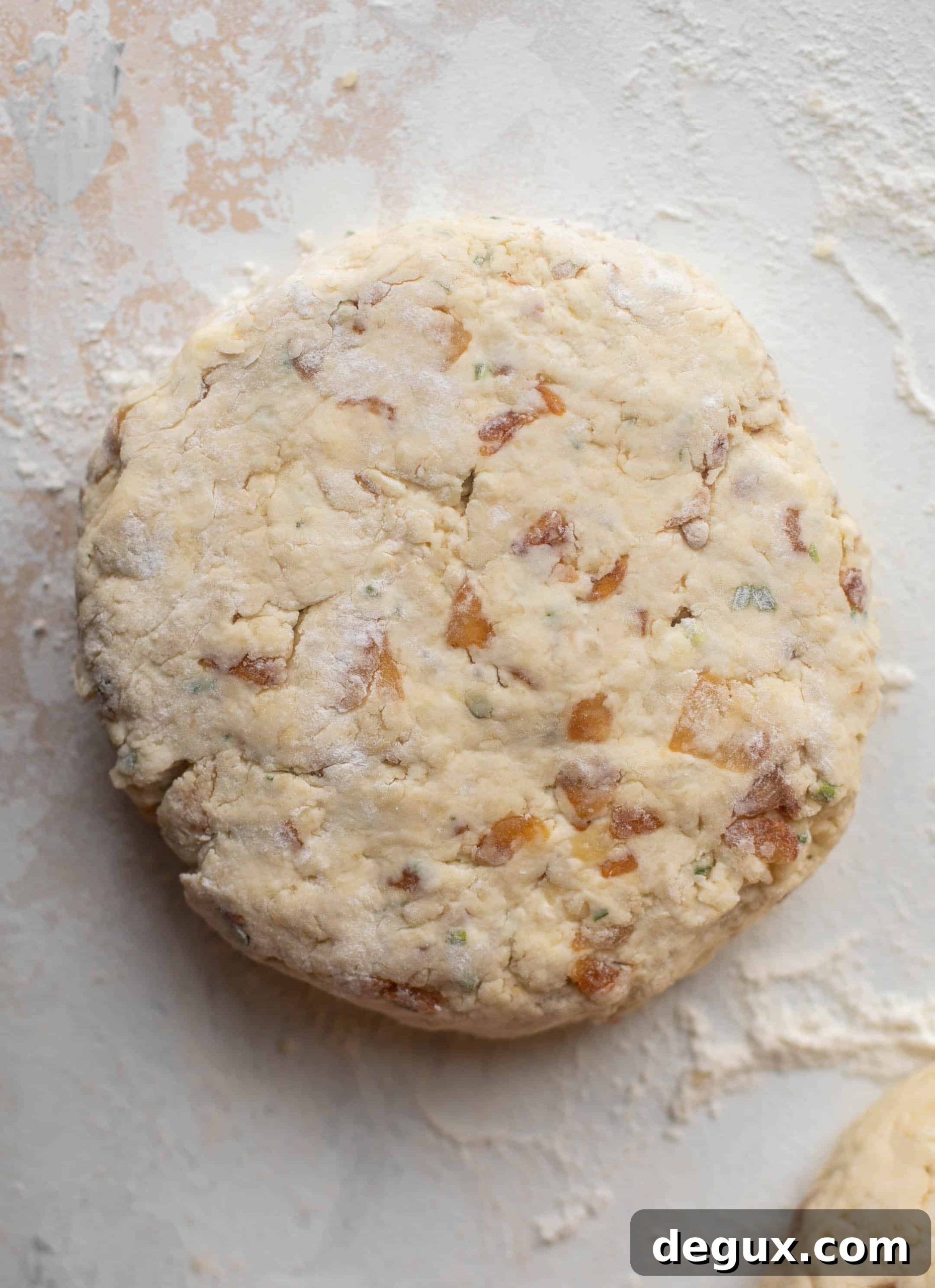 Irish Cheddar & Caramelized Onion Beer Scones 6 beer bread scone dough