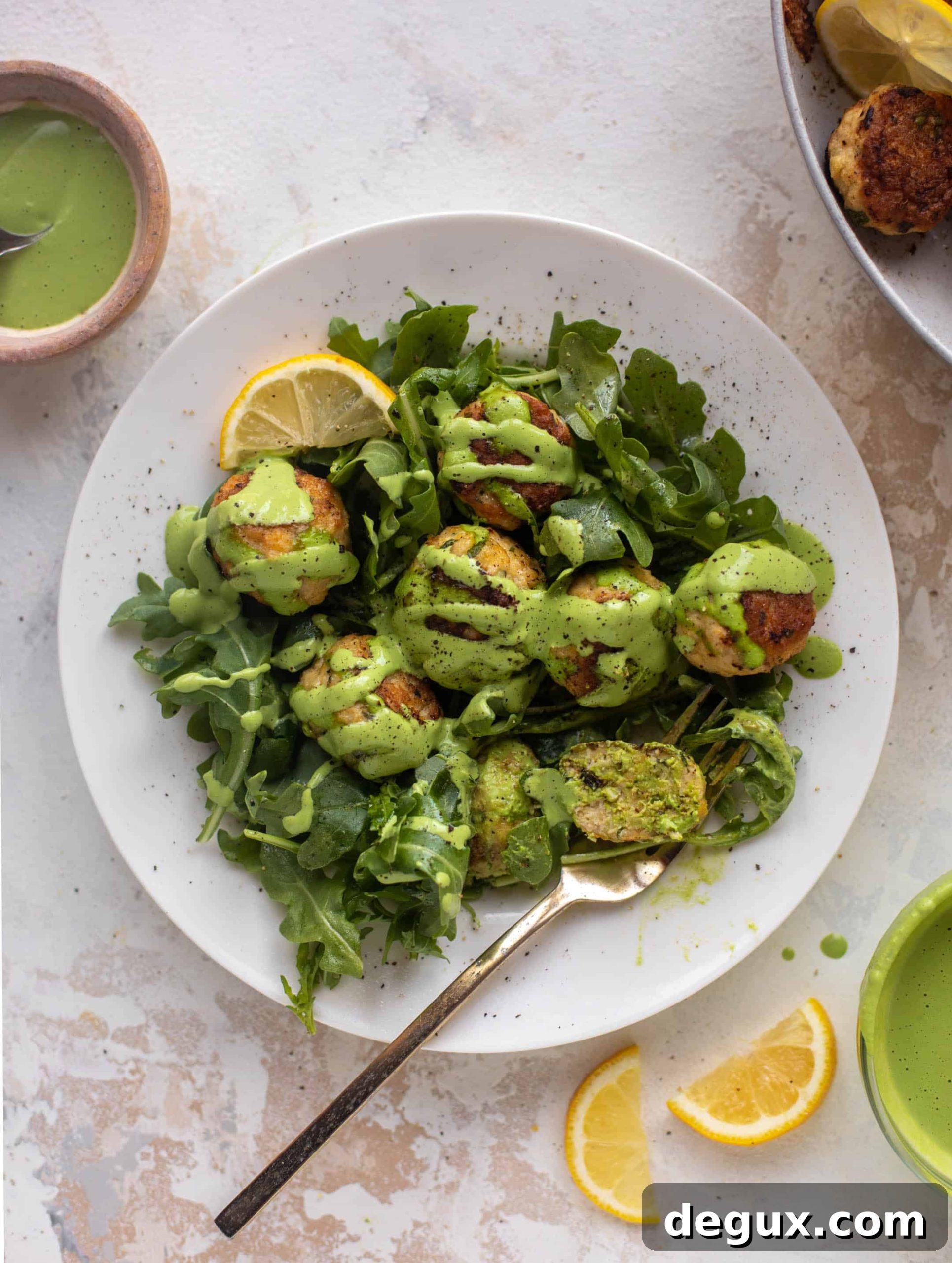 Green Goddess Chicken Ricotta Meatballs with Herbed Sauce 11 green goddess chicken ricotta meatballs