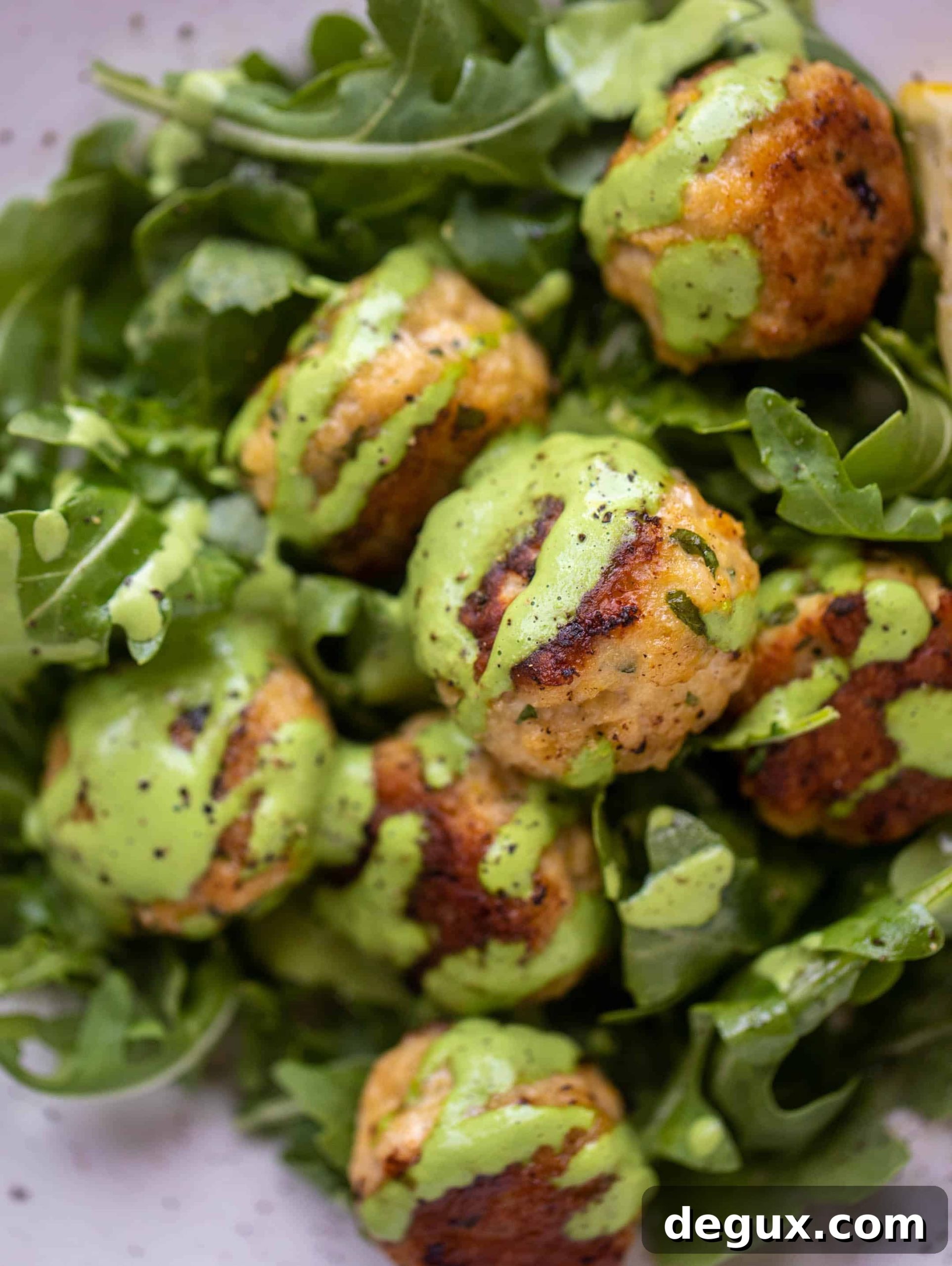 Green Goddess Chicken Ricotta Meatballs with Herbed Sauce 8 green goddess chicken ricotta meatballs