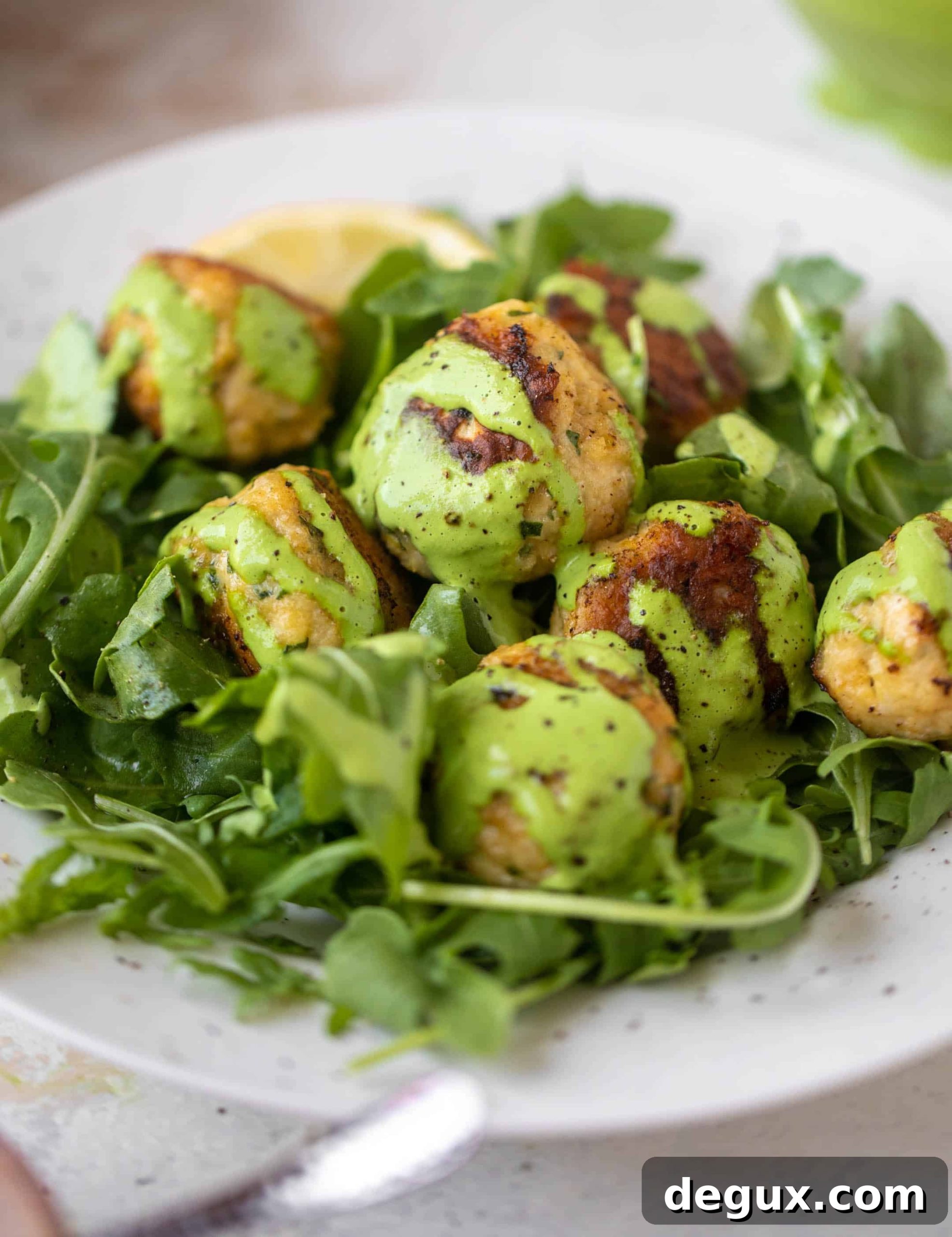 Green Goddess Chicken Ricotta Meatballs with Herbed Sauce 9 green goddess chicken ricotta meatballs