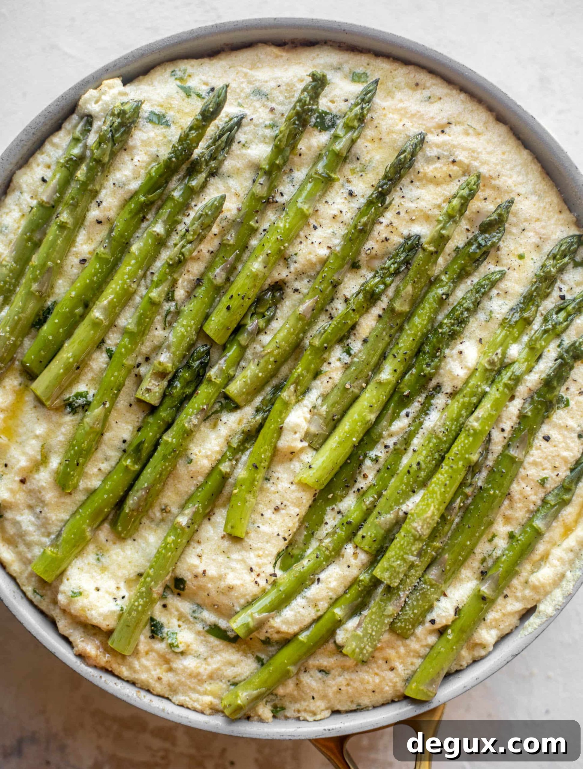 Asparagus and Gruyère Soufflé Frittata Recipe 6 asparagus souffle frittata