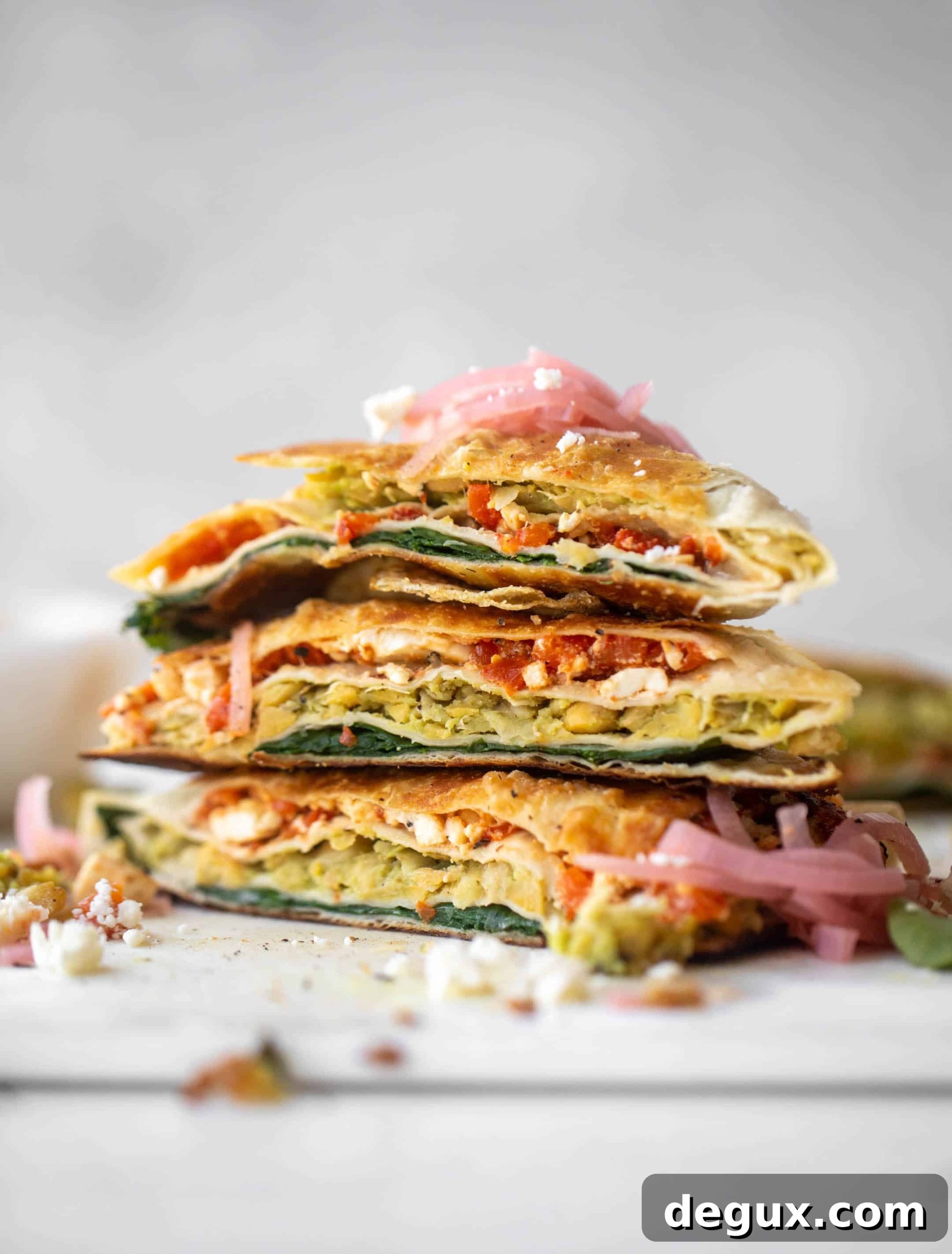 smashed chickpea tortilla wrap