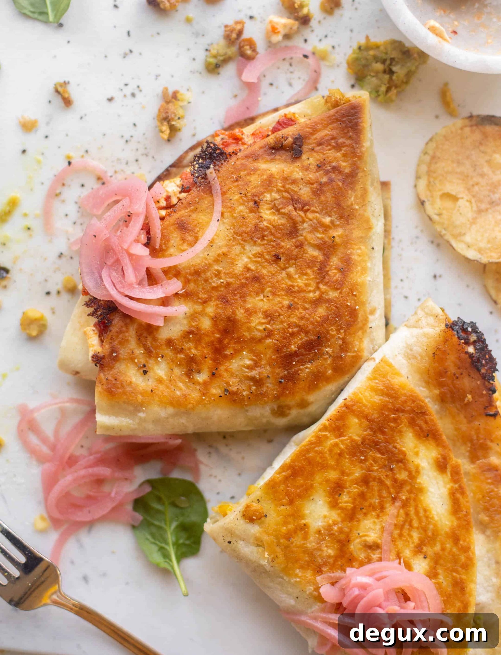 smashed chickpea tortilla wrap