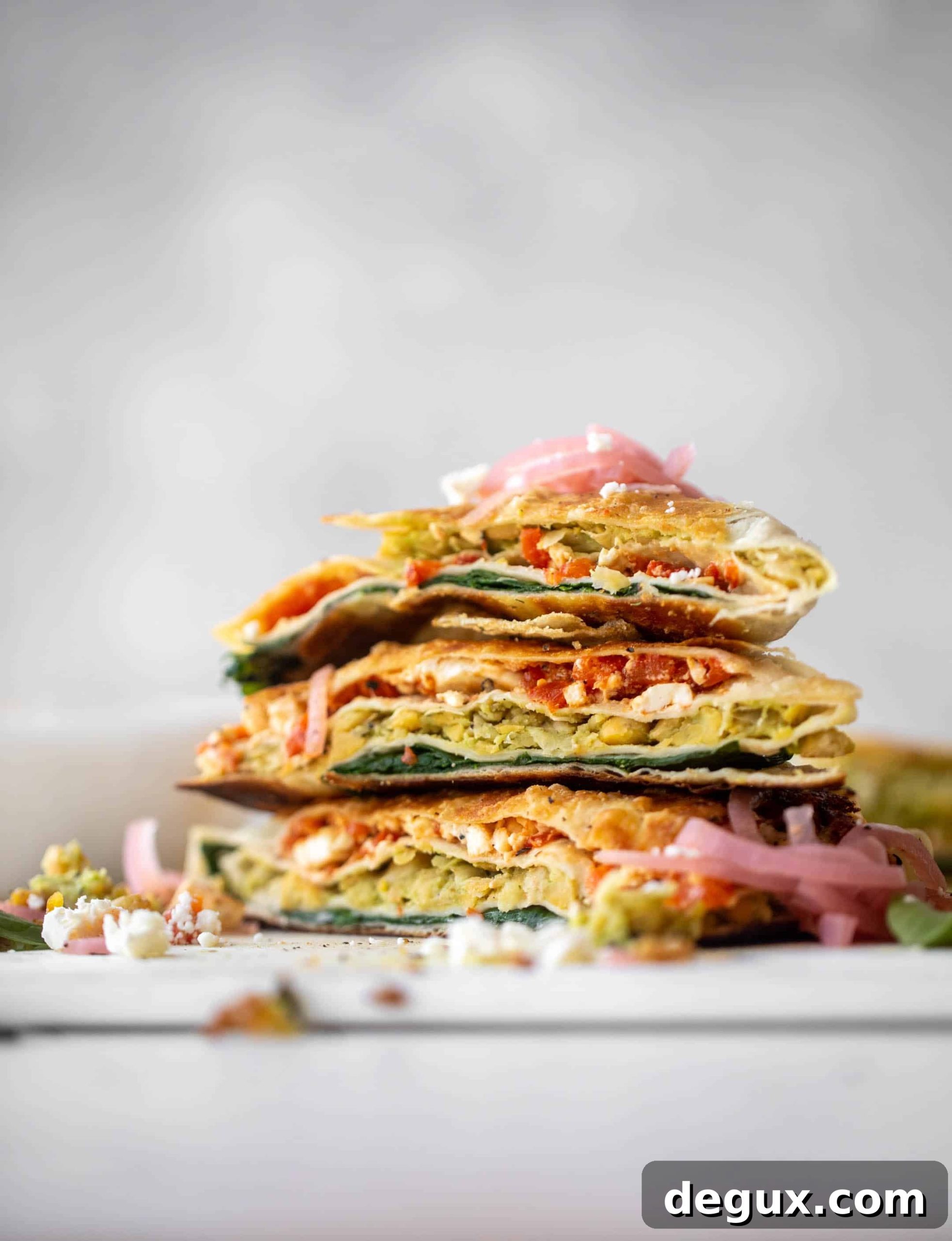 smashed chickpea tortilla wrap