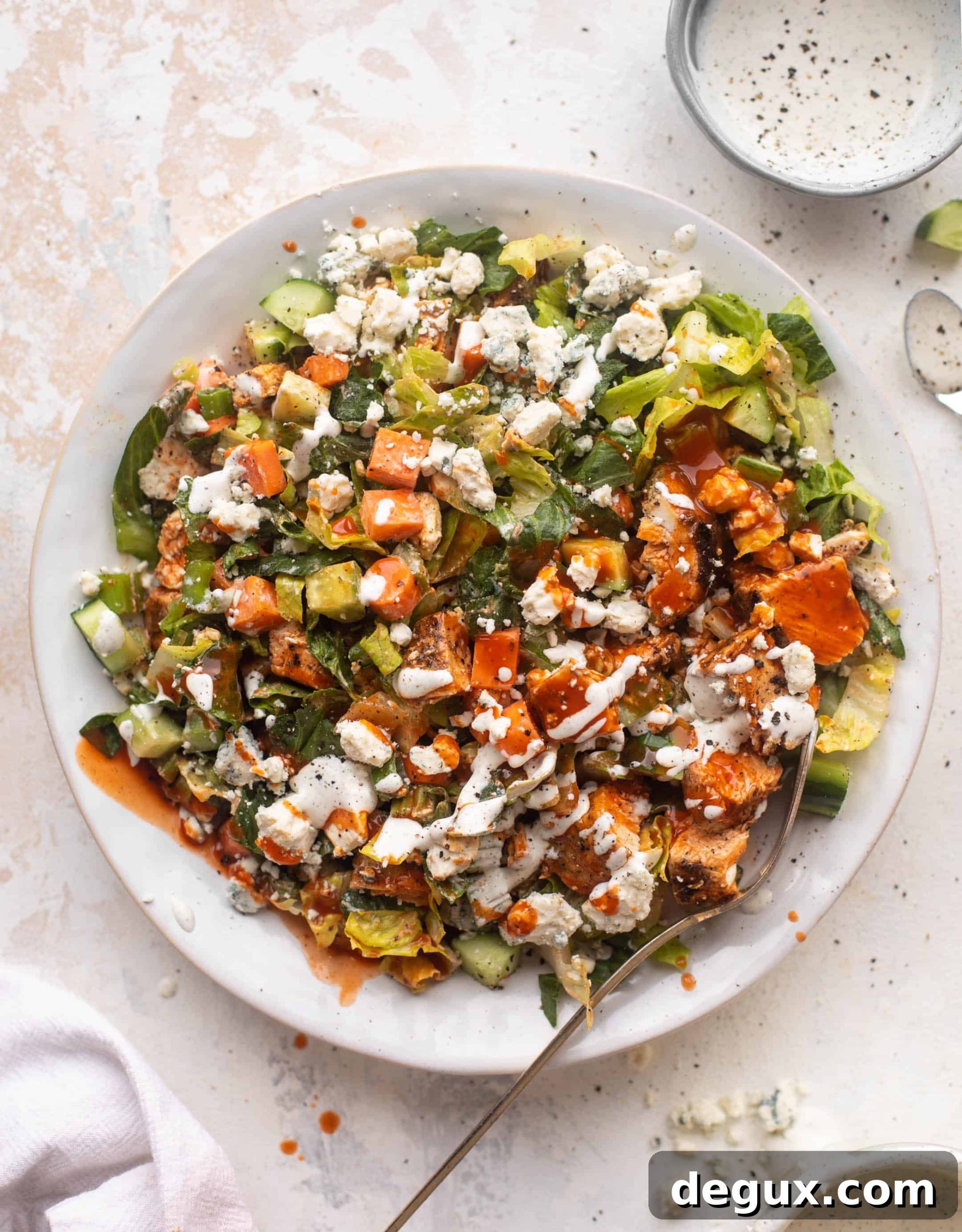 Spicy Buffalo Chicken Chopped Salad with Creamy Ranch Drizzle 2 buffalo chicken chopped salad