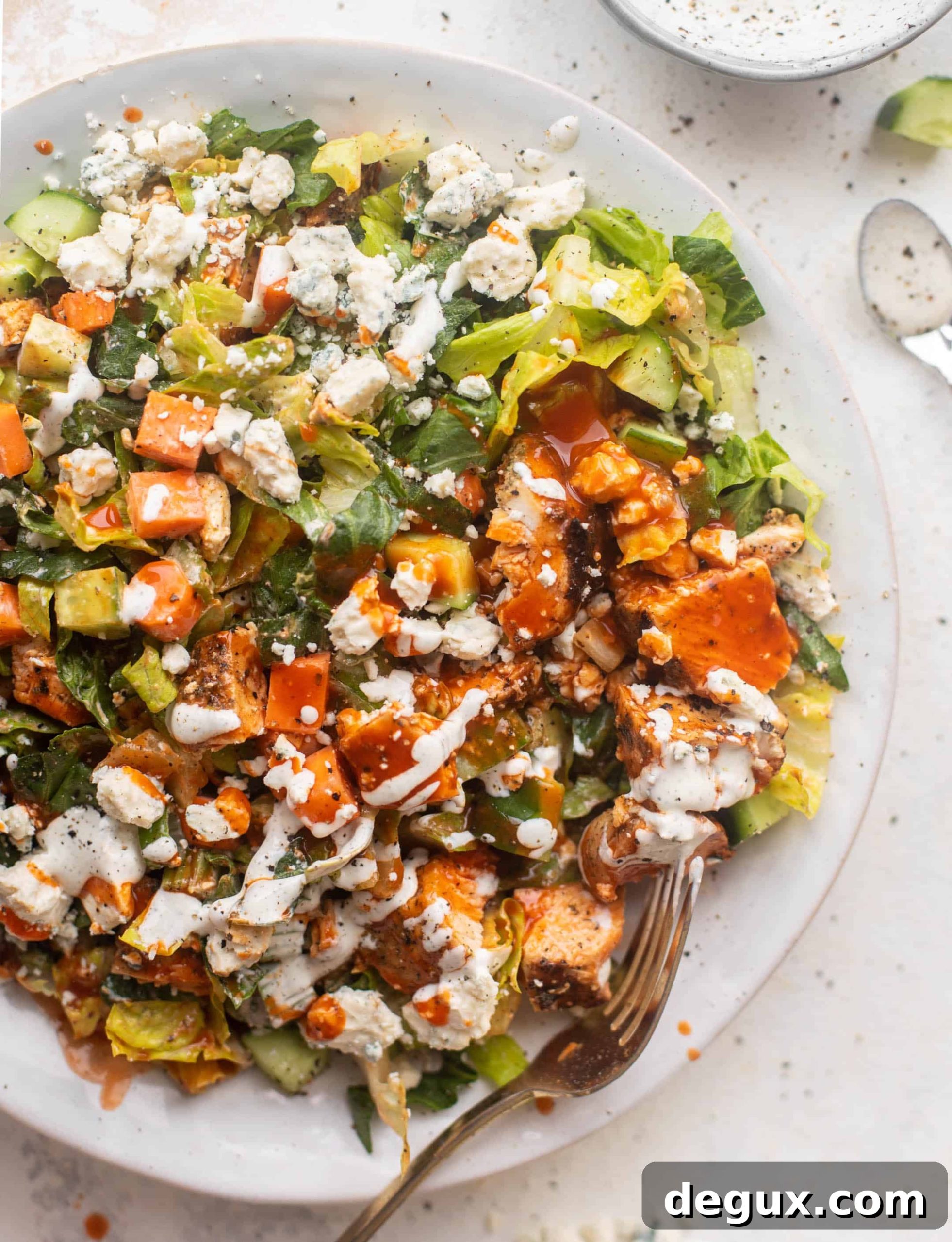 Spicy Buffalo Chicken Chopped Salad with Creamy Ranch Drizzle 12 buffalo chicken chopped salad