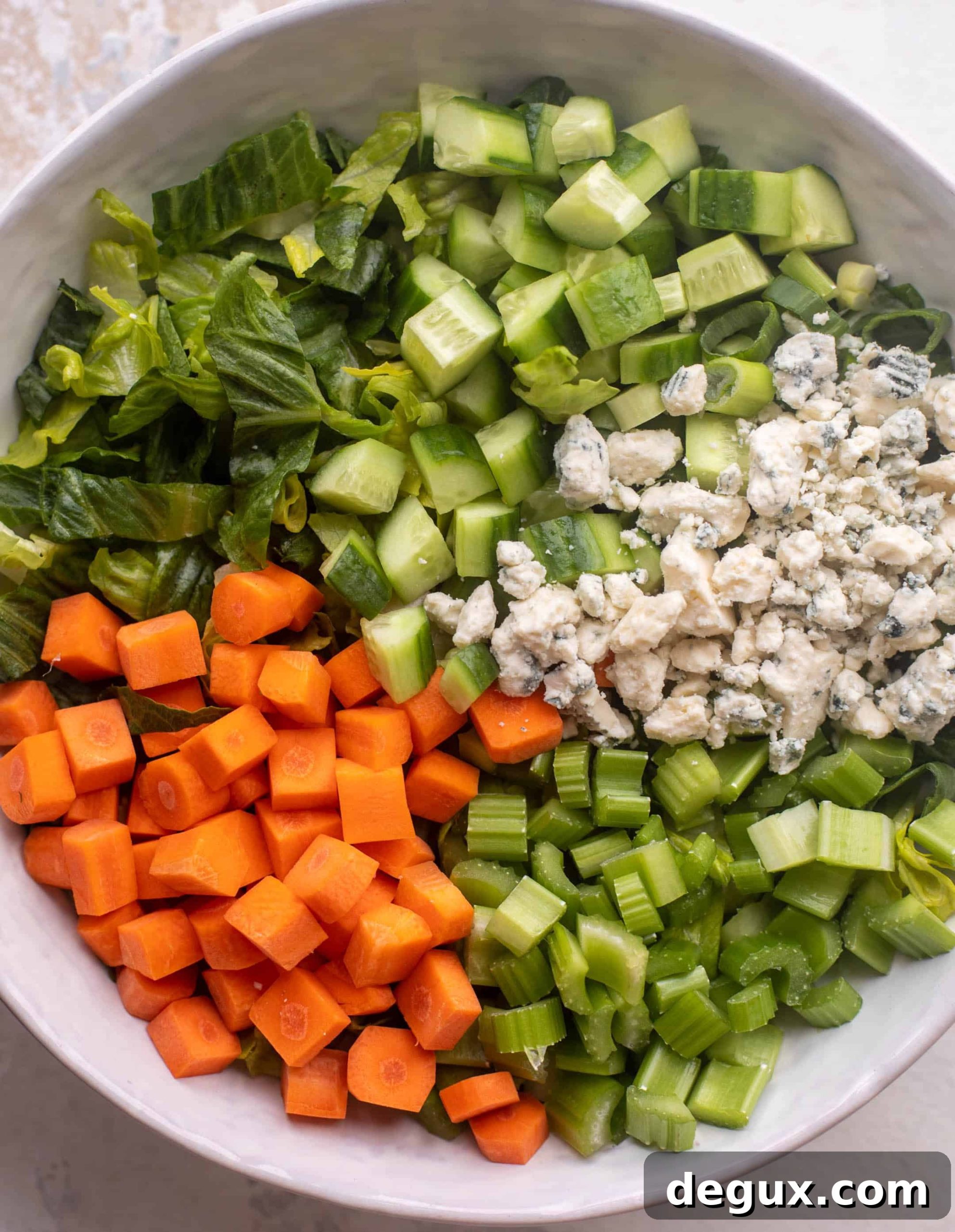 Spicy Buffalo Chicken Chopped Salad with Creamy Ranch Drizzle 5 salad in a bowl