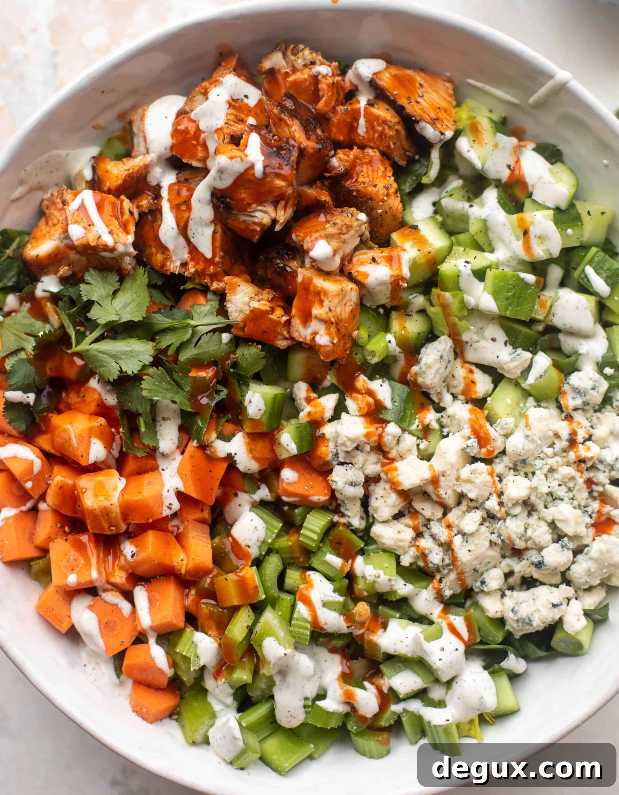Spicy Buffalo Chicken Chopped Salad with Creamy Ranch Drizzle 8 buffalo chicken chopped salad