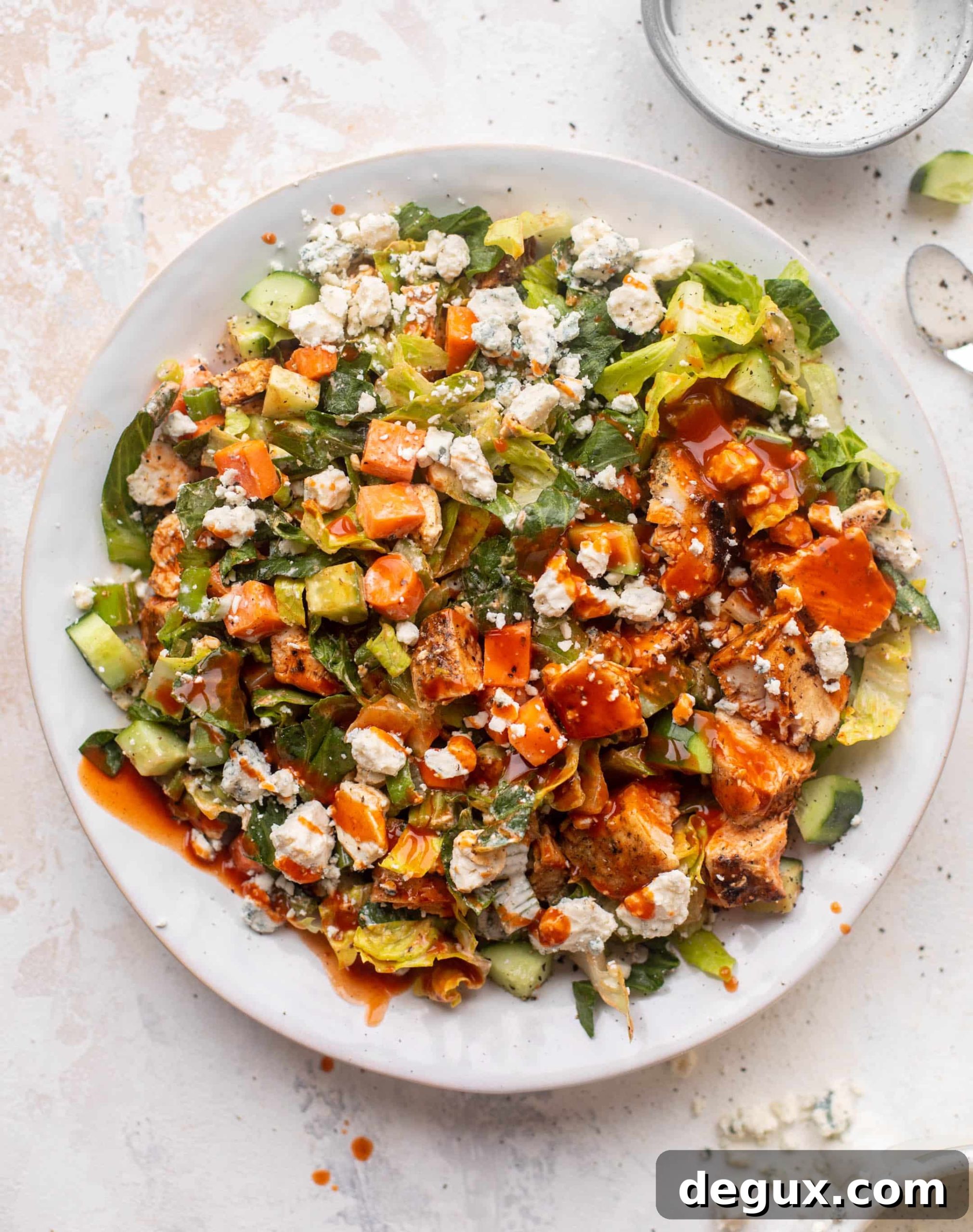 Spicy Buffalo Chicken Chopped Salad with Creamy Ranch Drizzle 9 buffalo chicken chopped salad