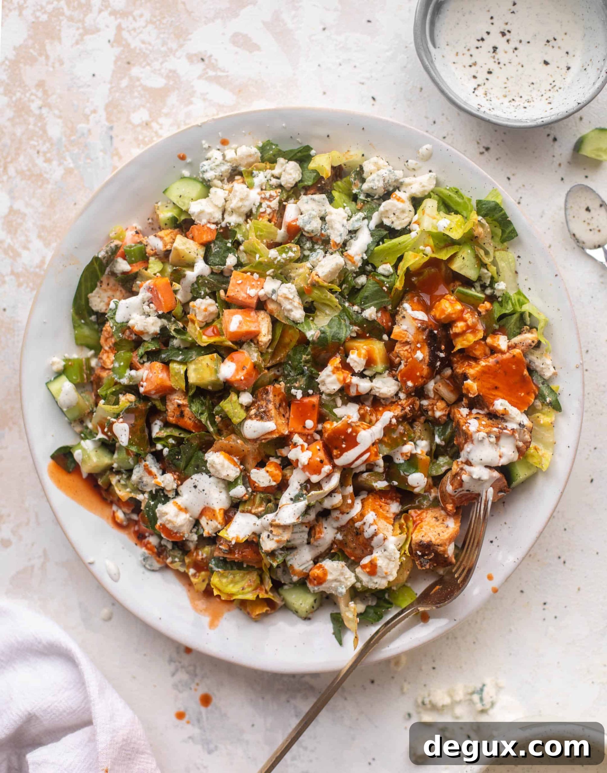 Spicy Buffalo Chicken Chopped Salad with Creamy Ranch Drizzle 10 buffalo chicken chopped salad