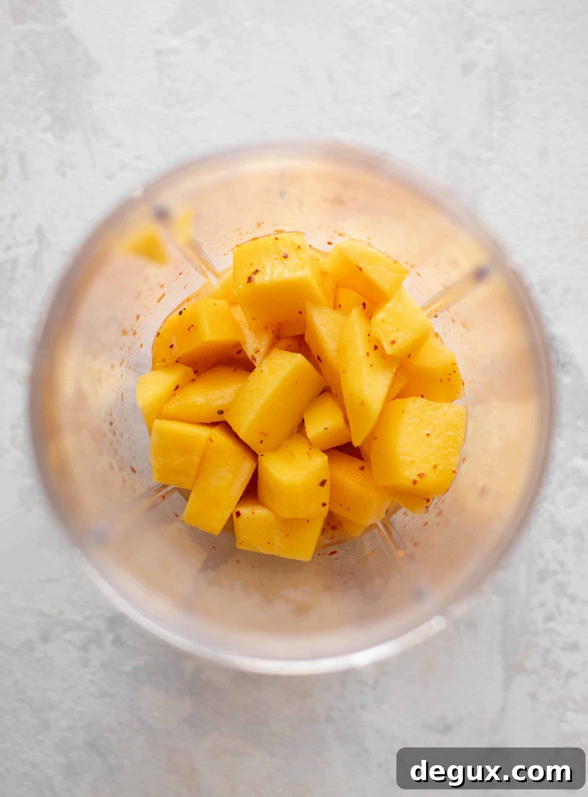 mango in a blender