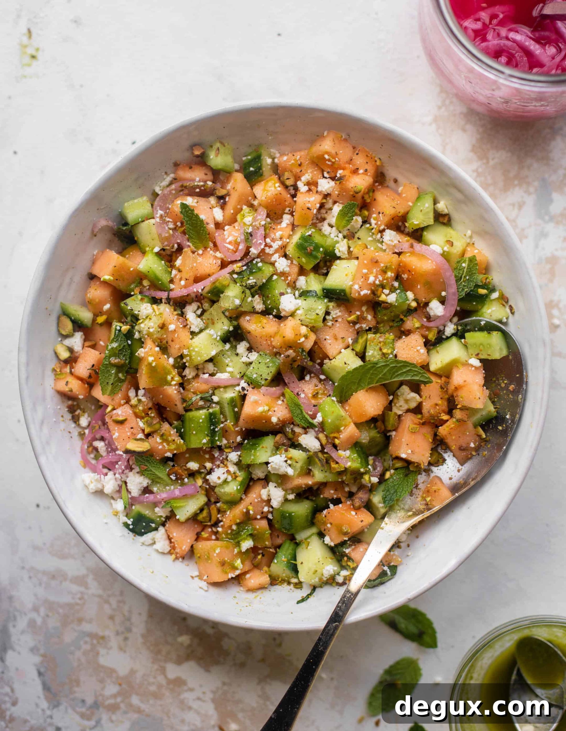 chopped cucumber melon salad