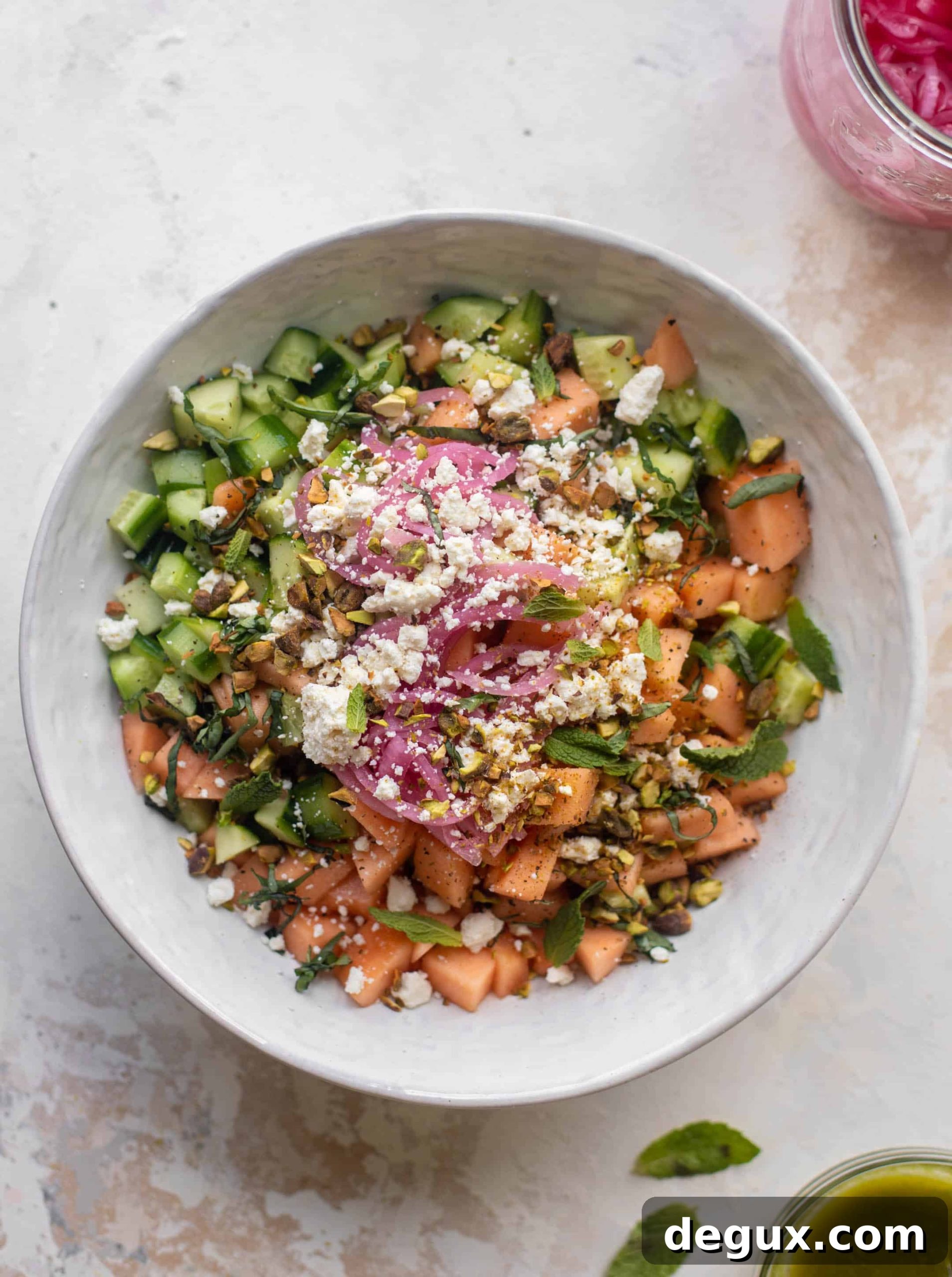 chopped cucumber melon salad