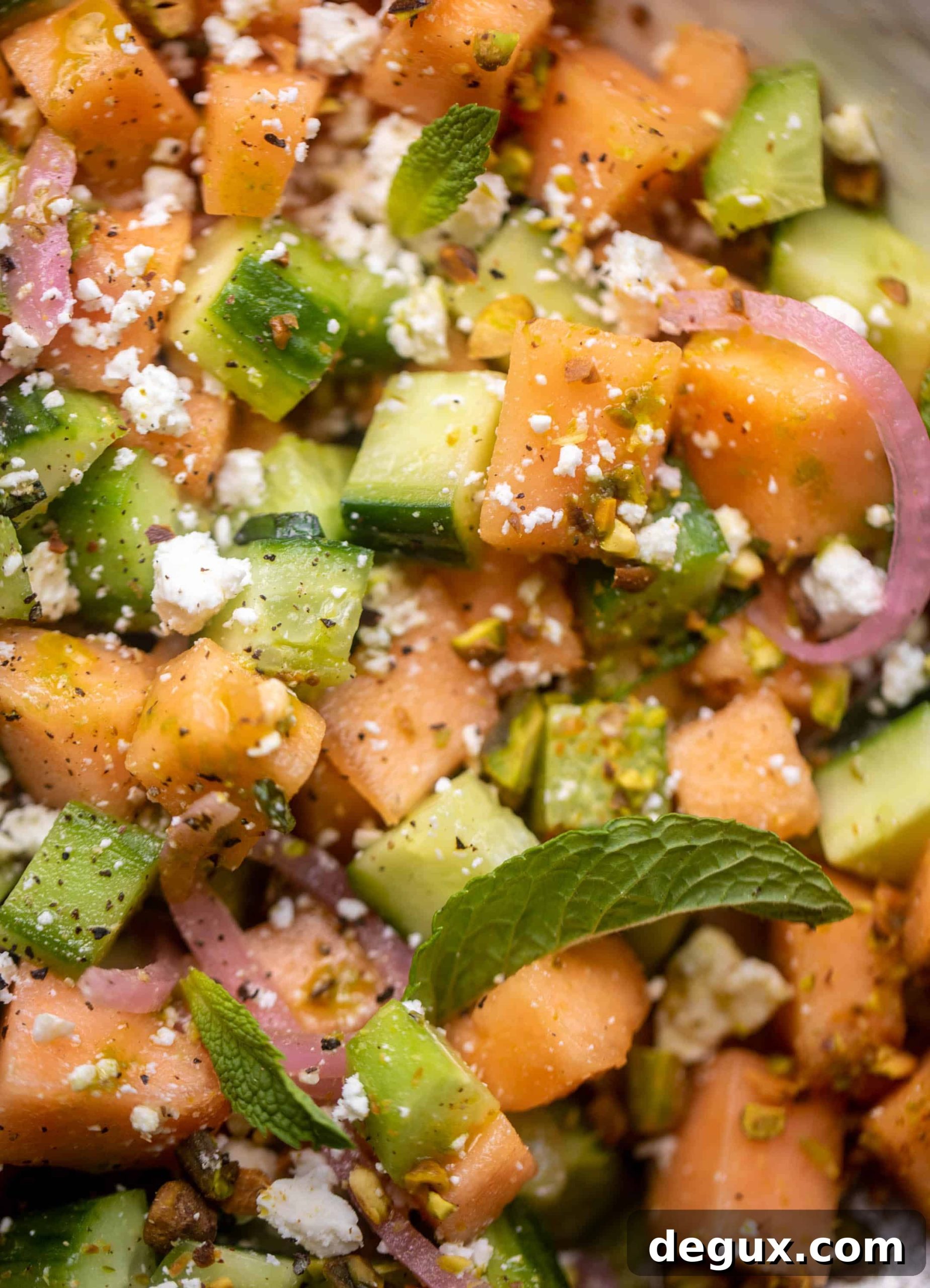 chopped cucumber melon salad