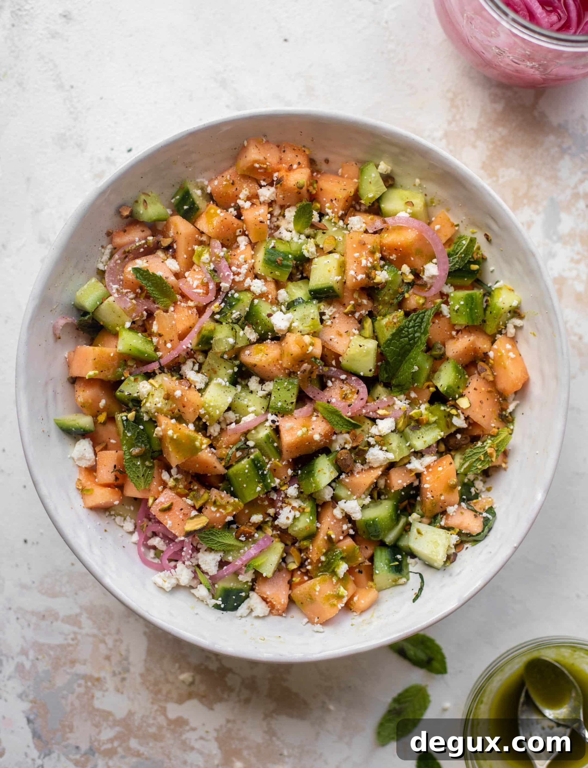 chopped cucumber melon salad