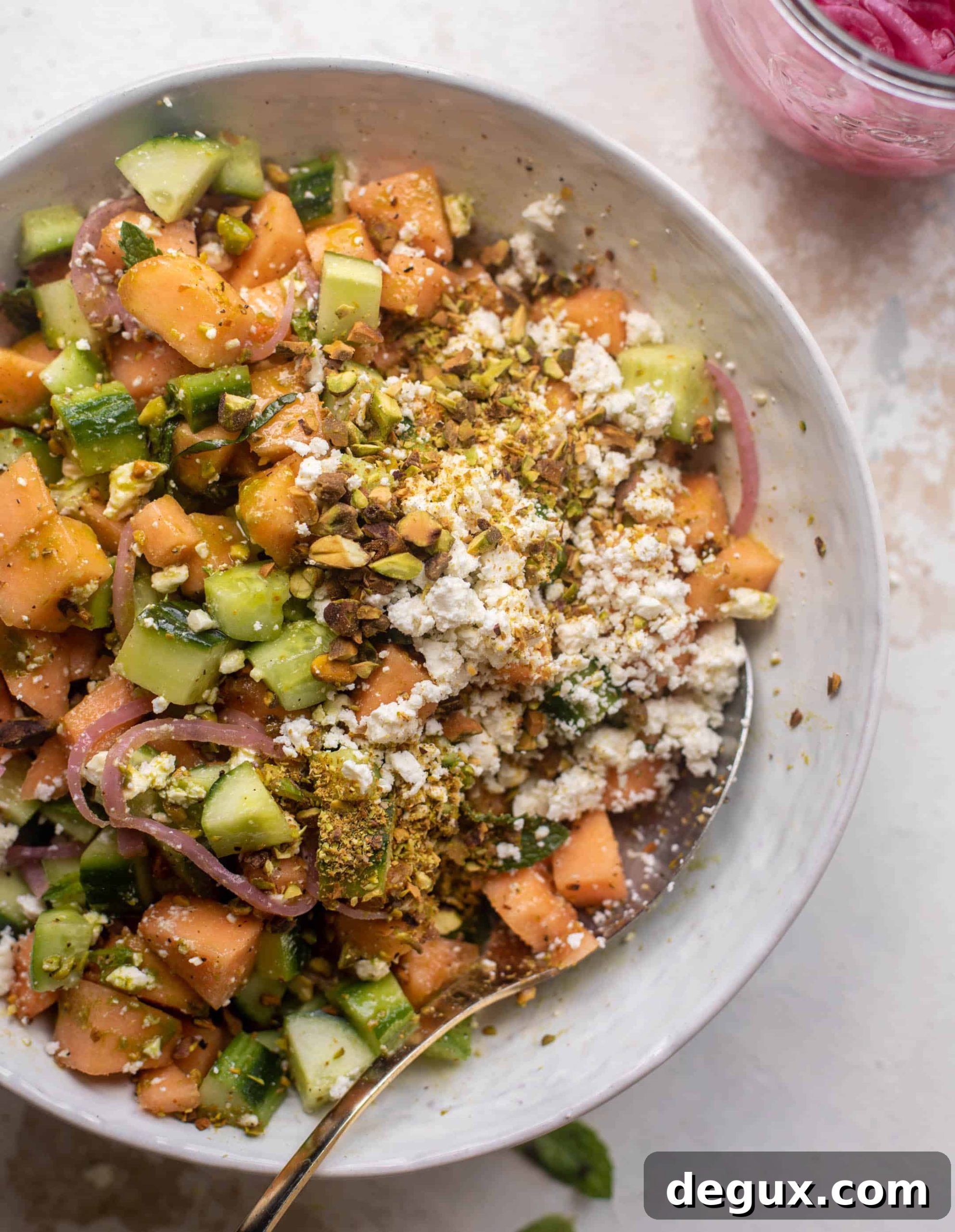 chopped cucumber melon salad
