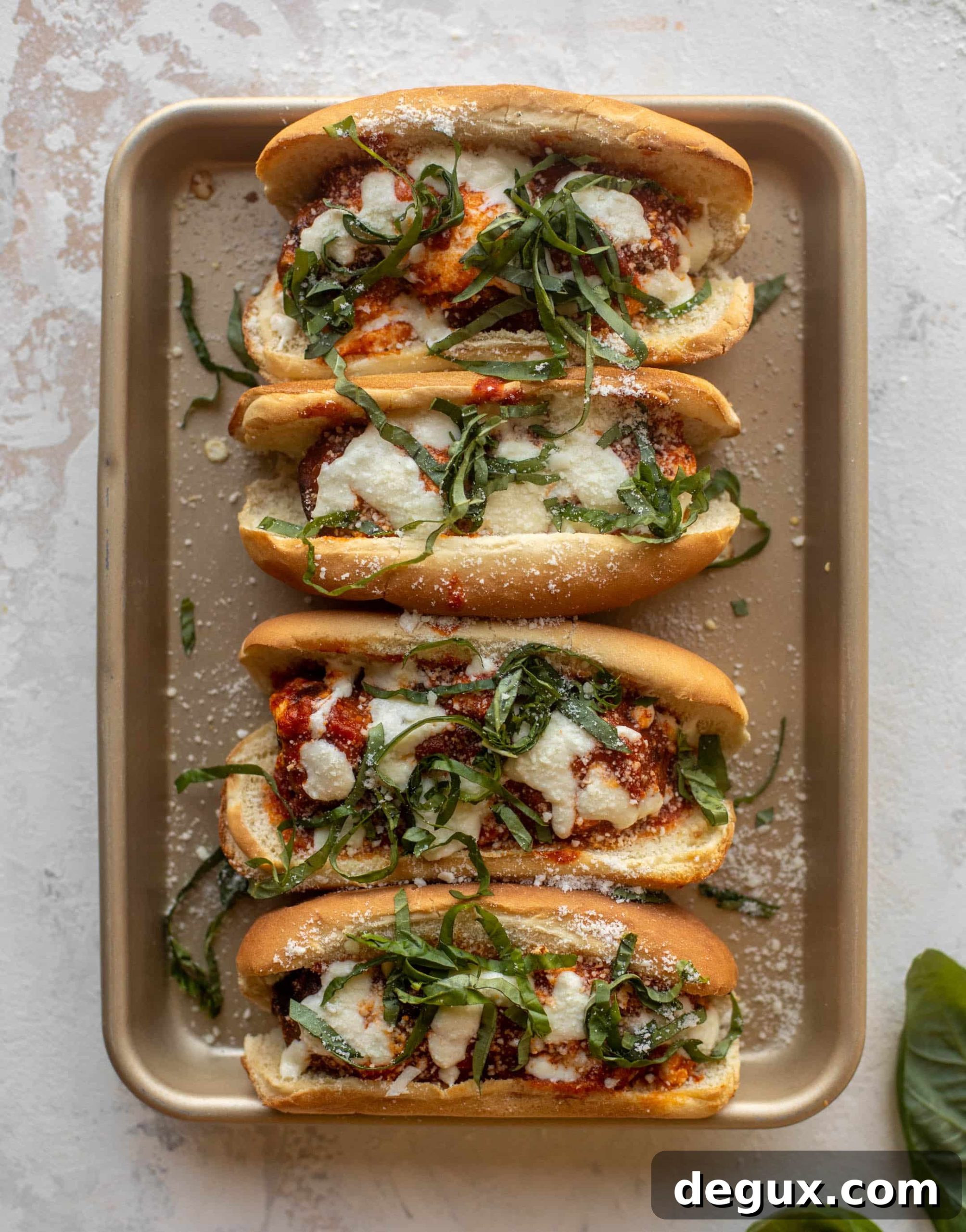 cheesy basil meatball subs