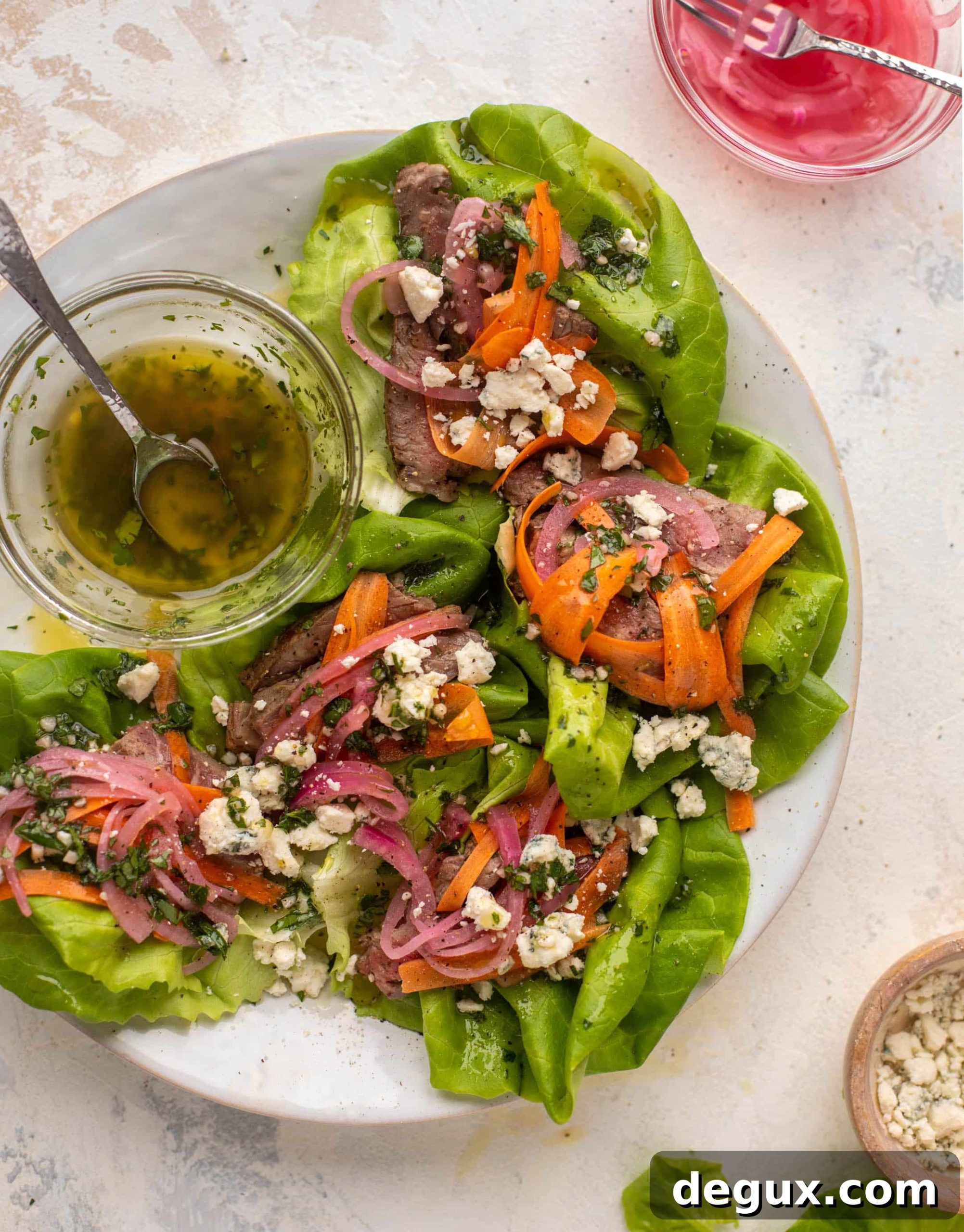 gorgonzola steak lettuce wraps