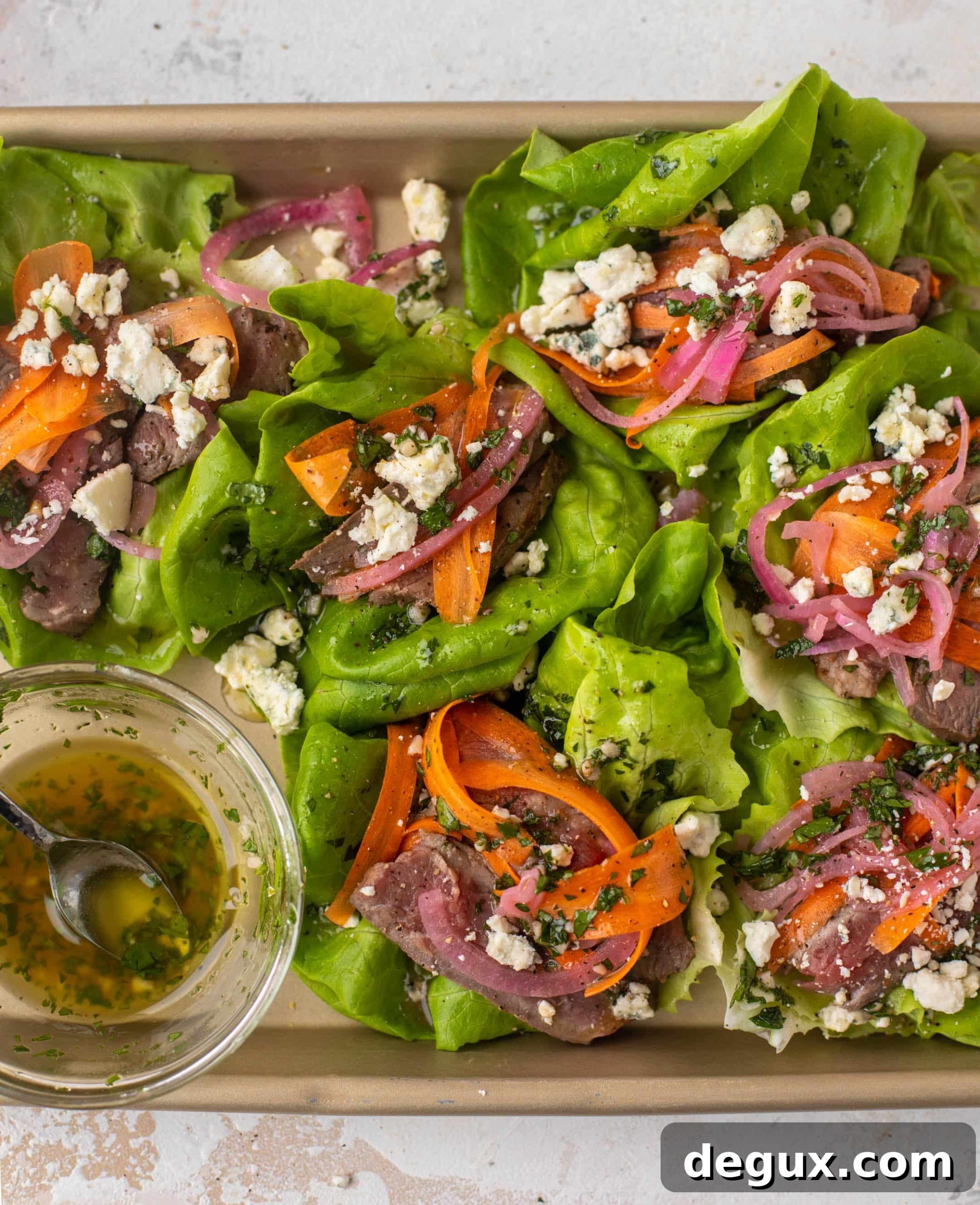 gorgonzola steak lettuce wraps