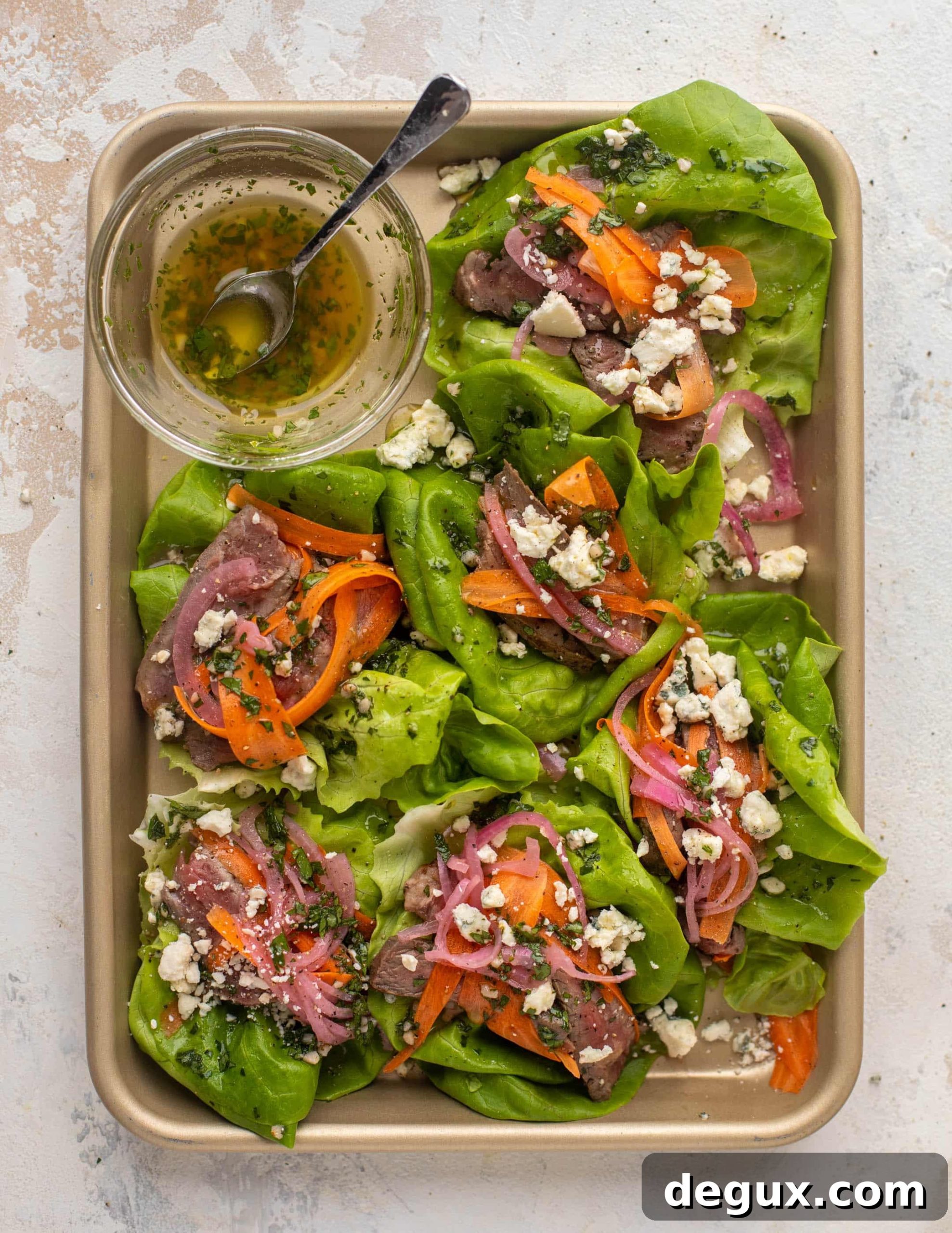 gorgonzola steak lettuce wraps