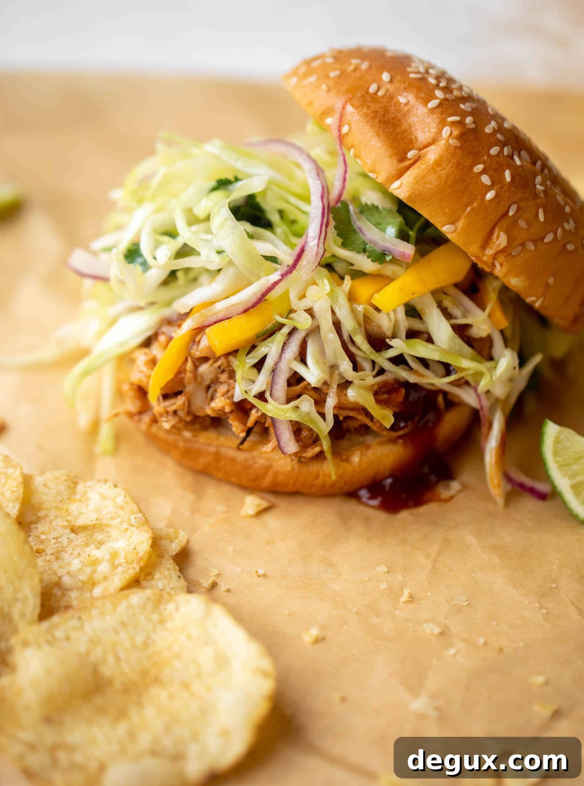 Mango slaw close-up