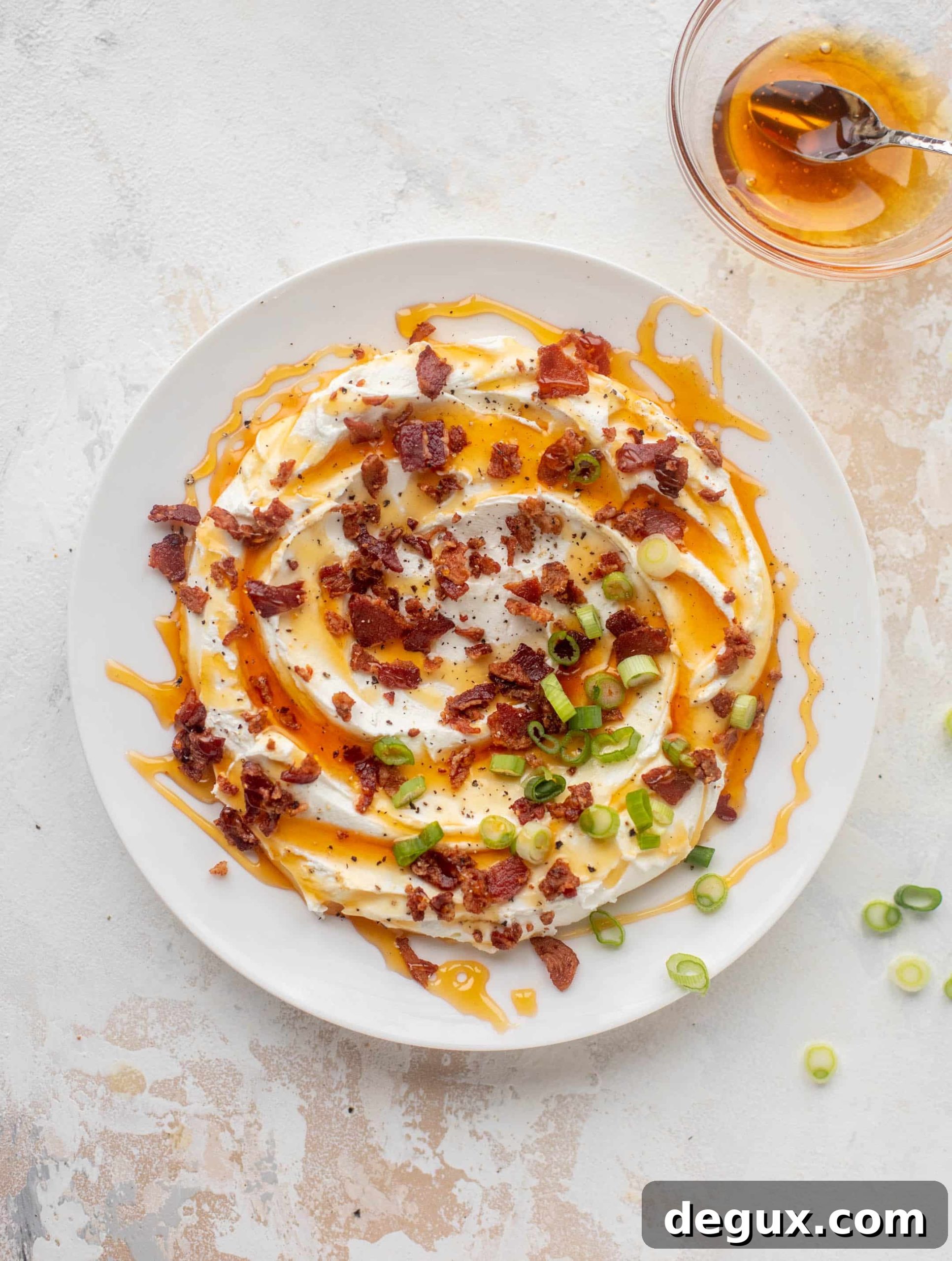 Hot Honey & Bacon Whipped Goat Cheese Spread 7 hot honey & bacon whipped goat cheese