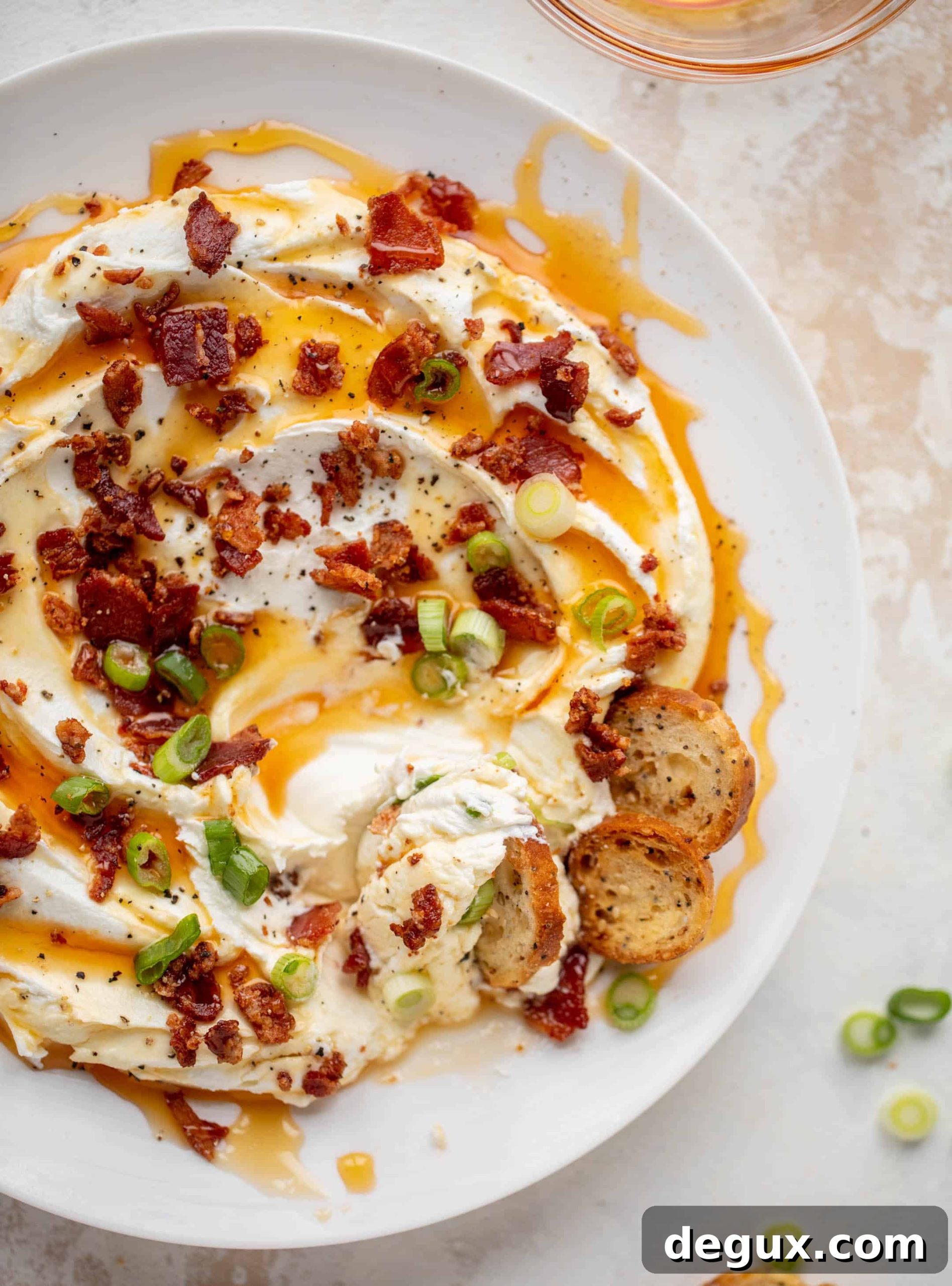 Hot Honey & Bacon Whipped Goat Cheese Spread 8 hot honey & bacon whipped goat cheese