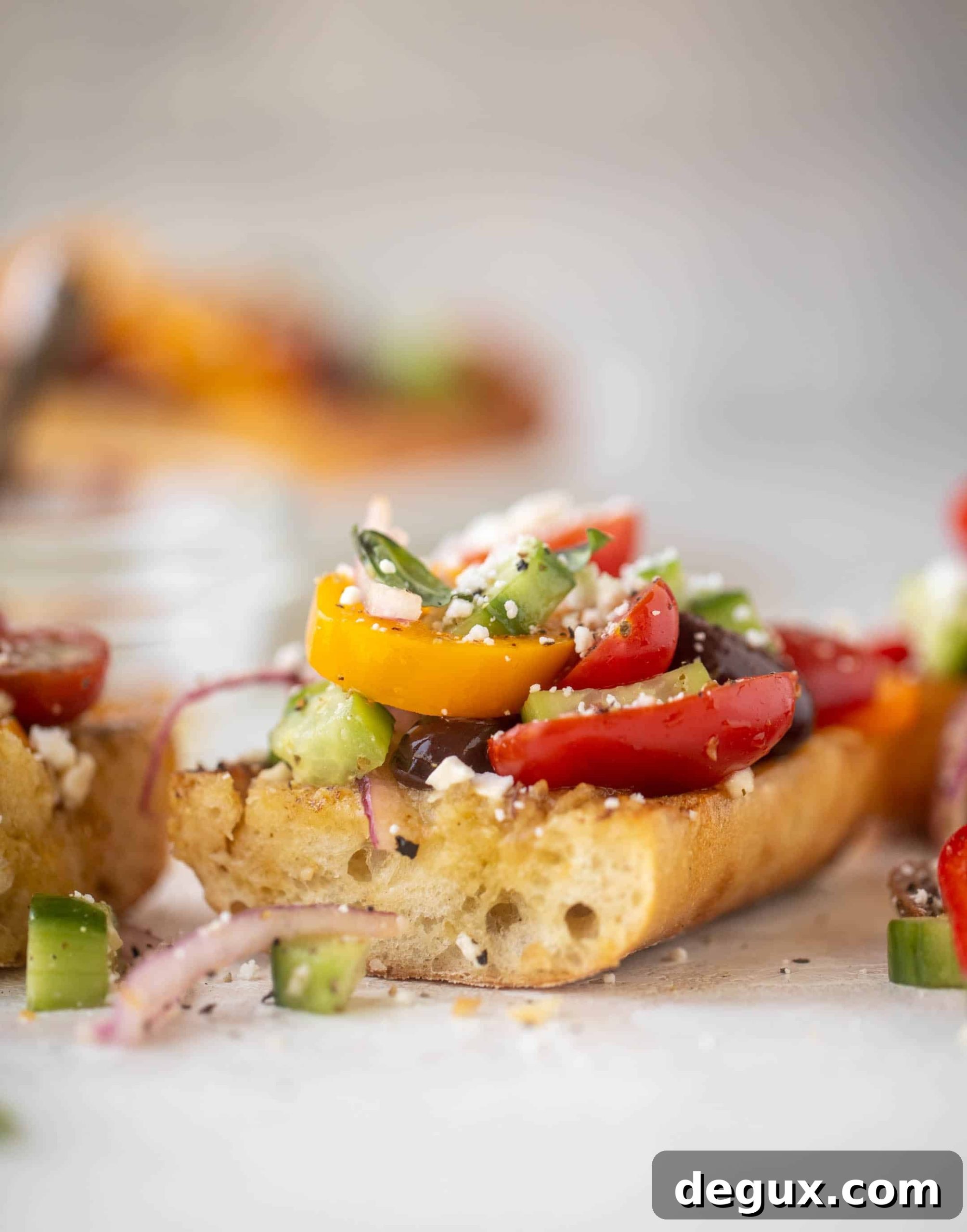 Grilled Garlic Baguettes with Fresh Greek Salad Pairing 13 grilled garlic baguettes with greek salad