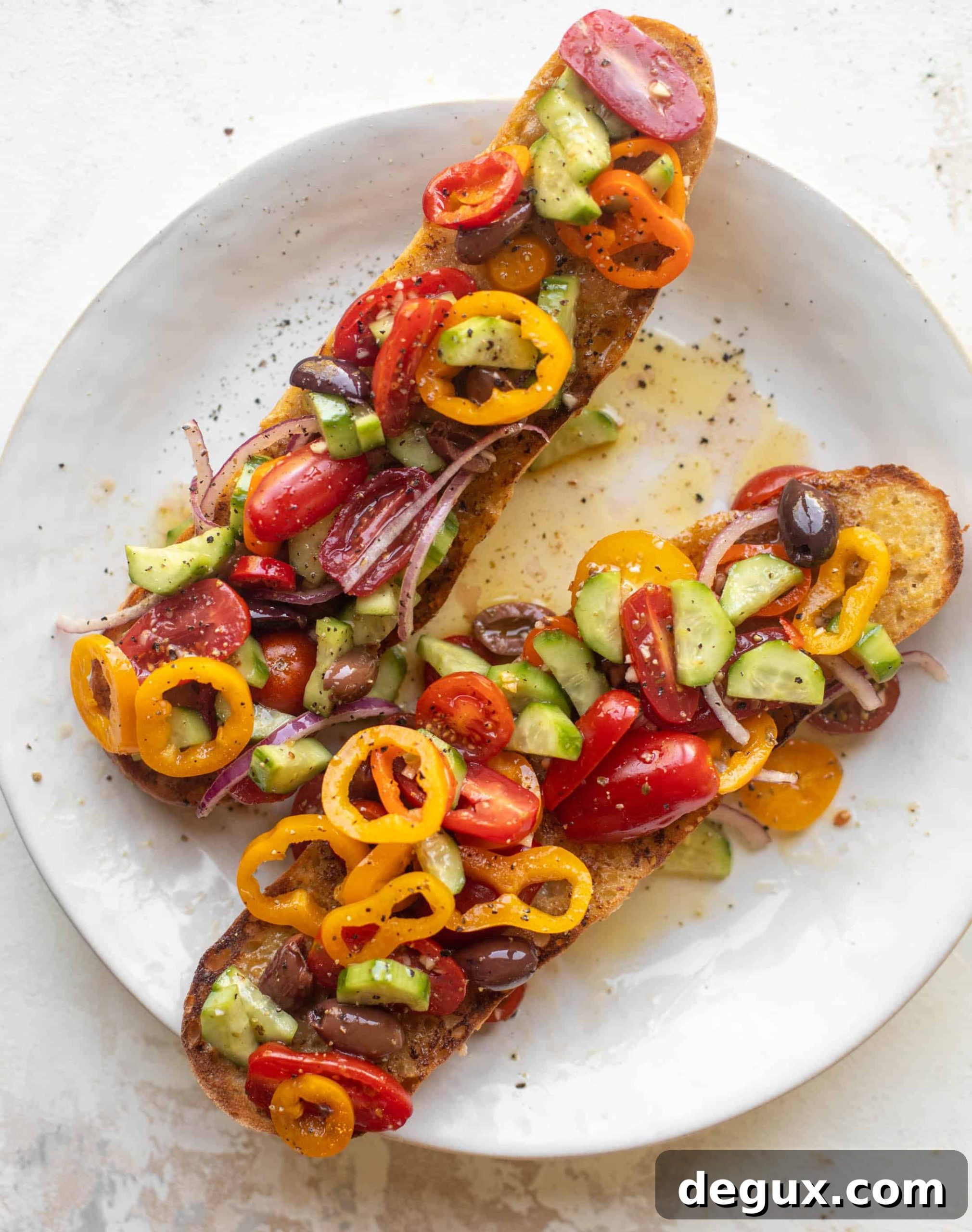 Grilled Garlic Baguettes with Fresh Greek Salad Pairing 8 grilled garlic baguettes with greek salad