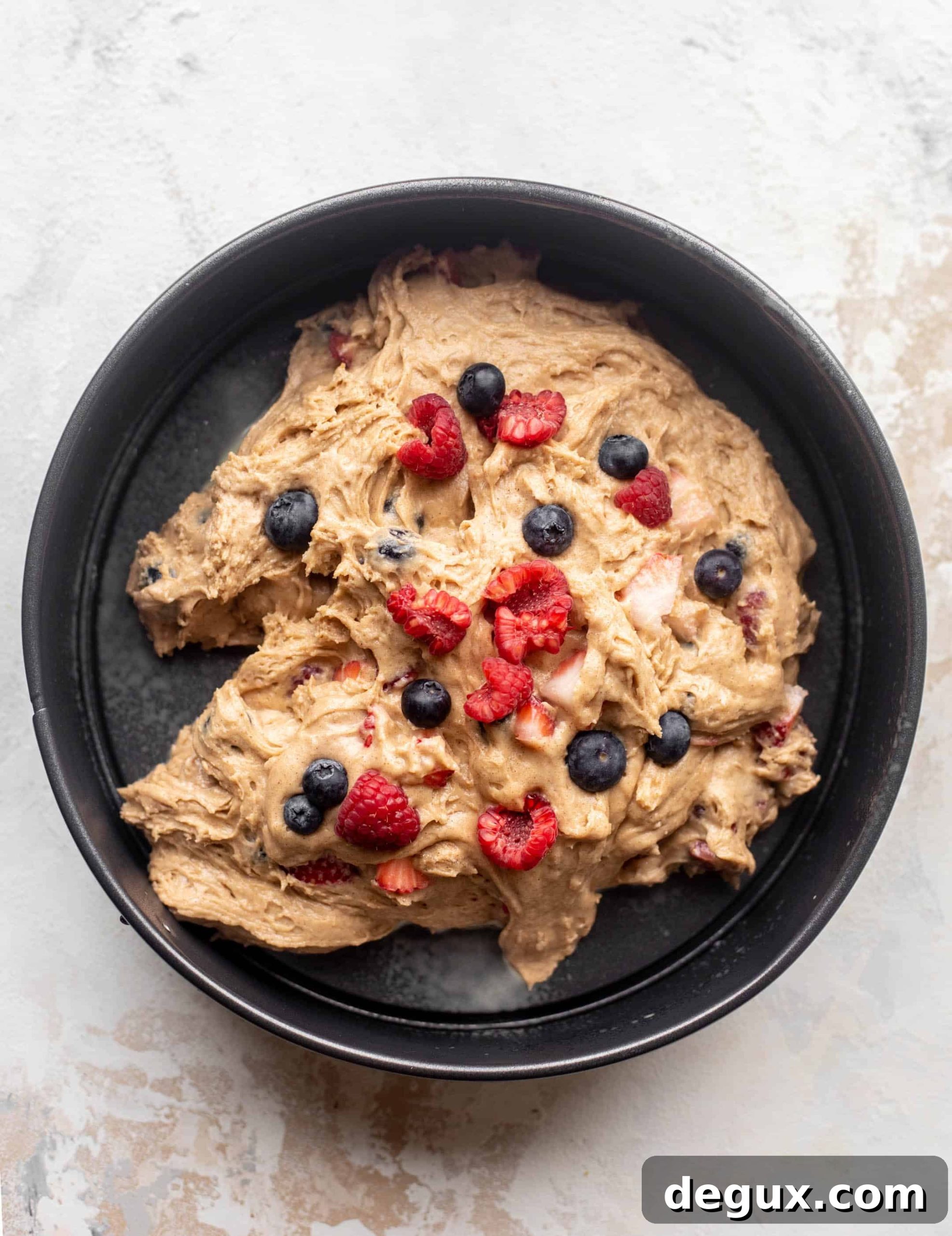 triple berry cream cheese coffee cake batter