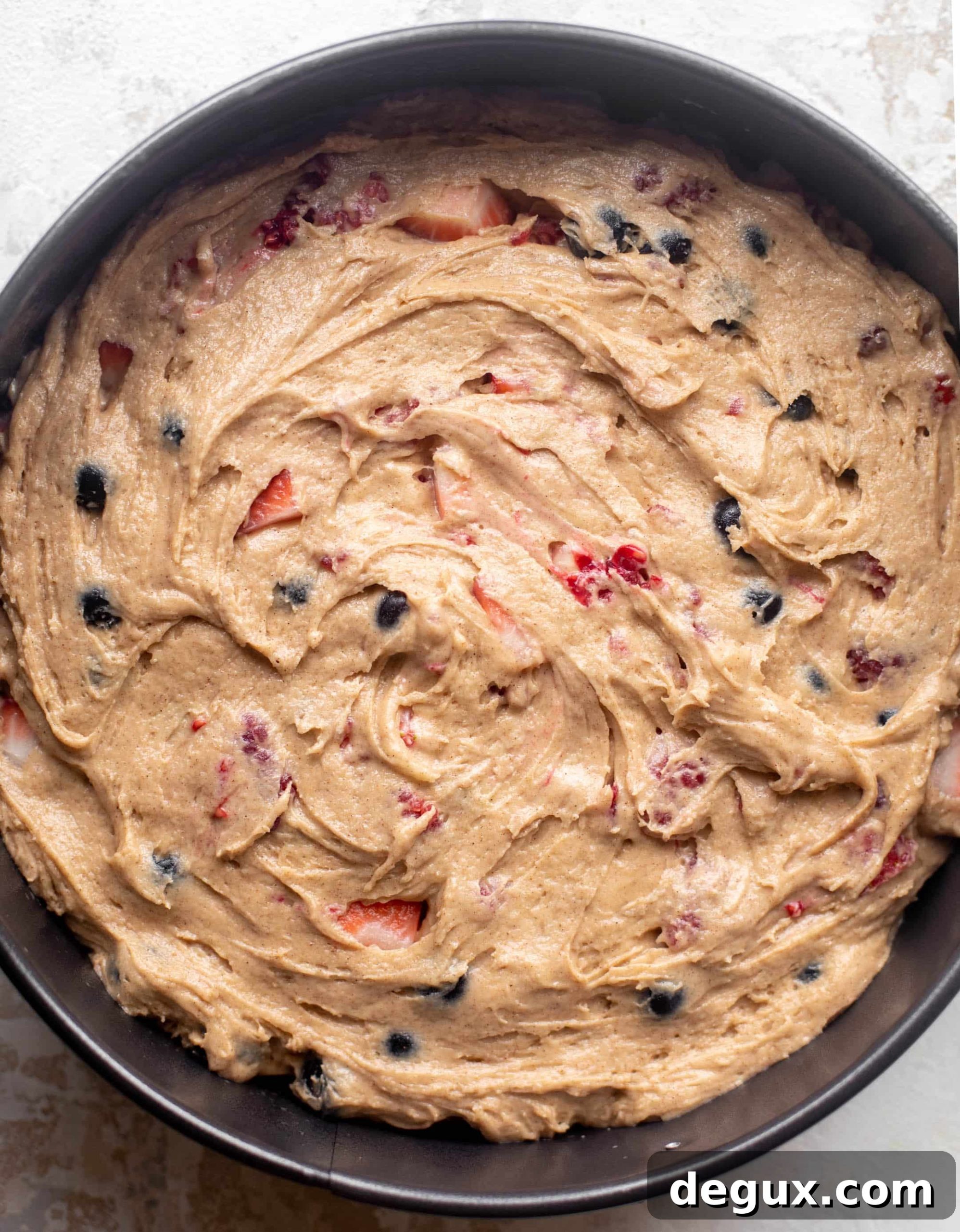 triple berry cream cheese coffee cake batter