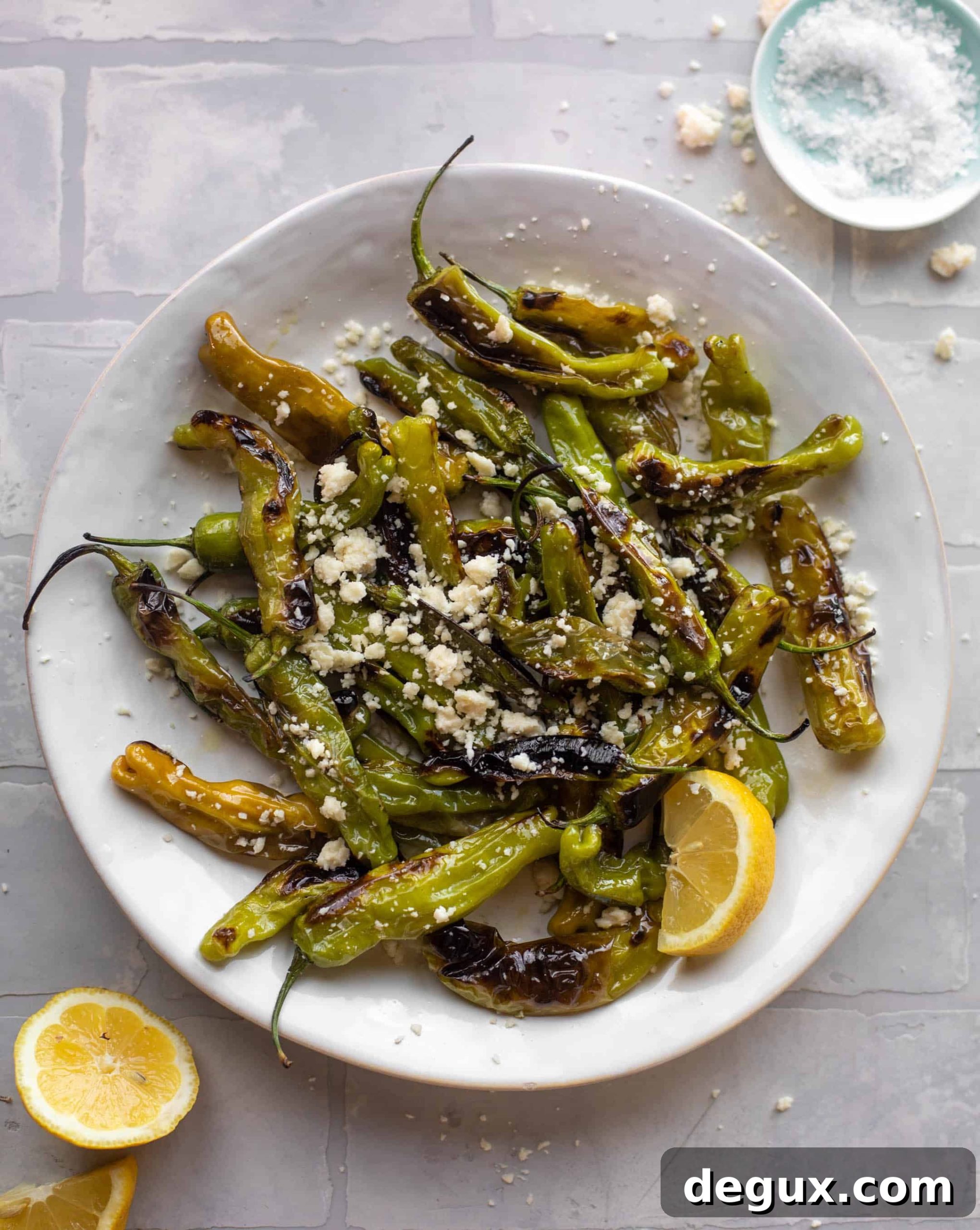 grilled shishito peppers