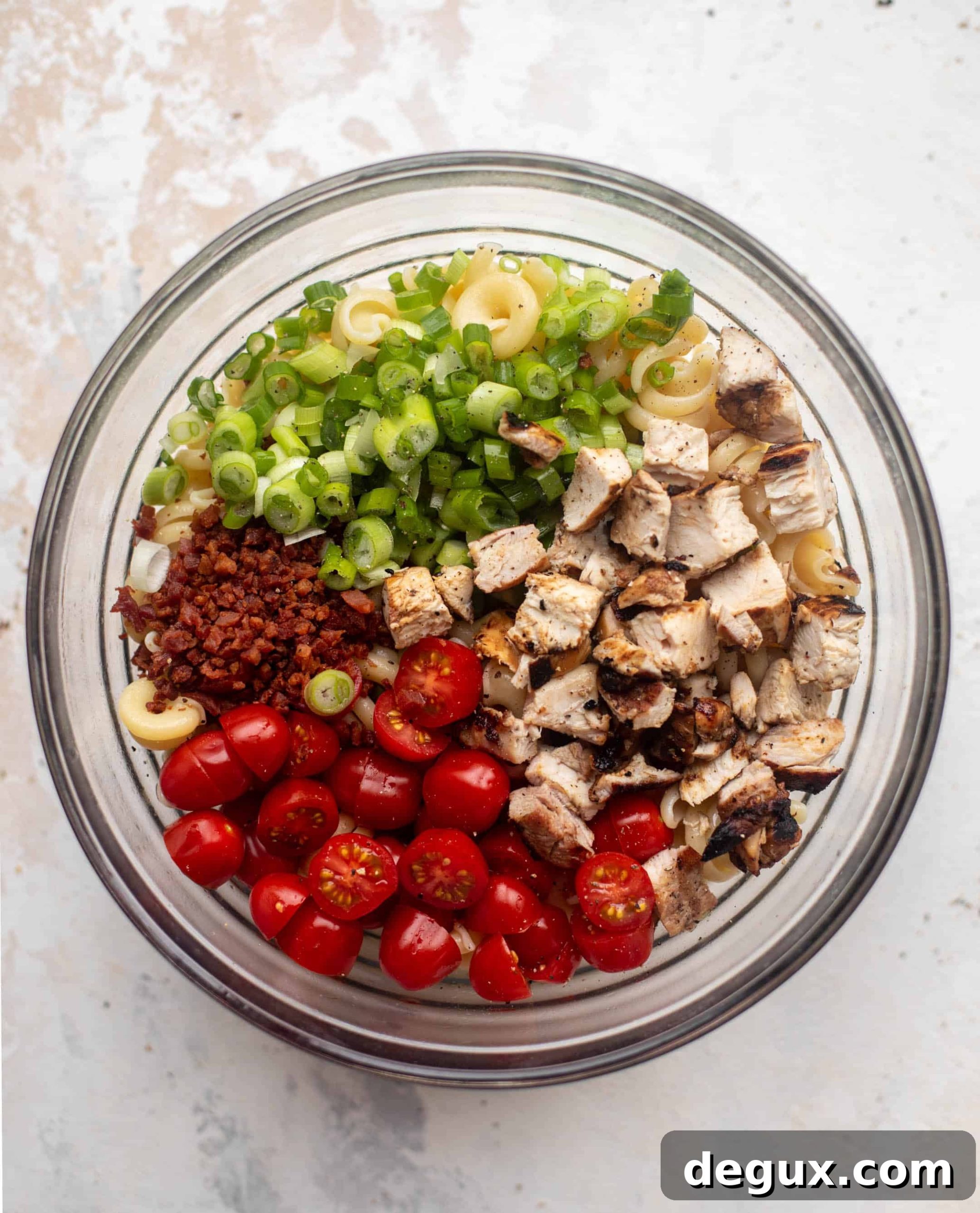 grilled chicken pasta salad with gorgonzola vinaigrette